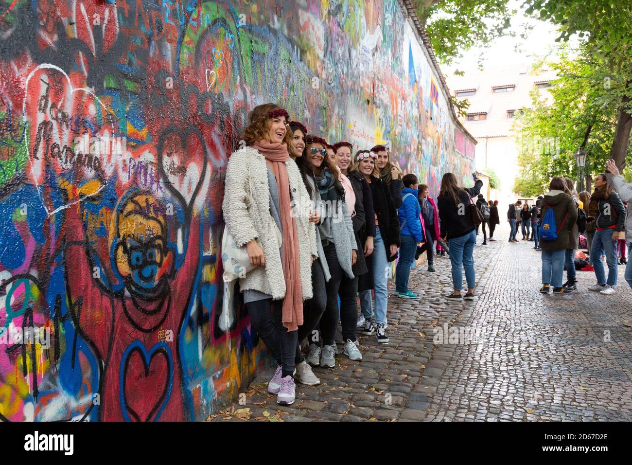 Muro di Lennon a Praga, Repubblica Ceca Foto Stock