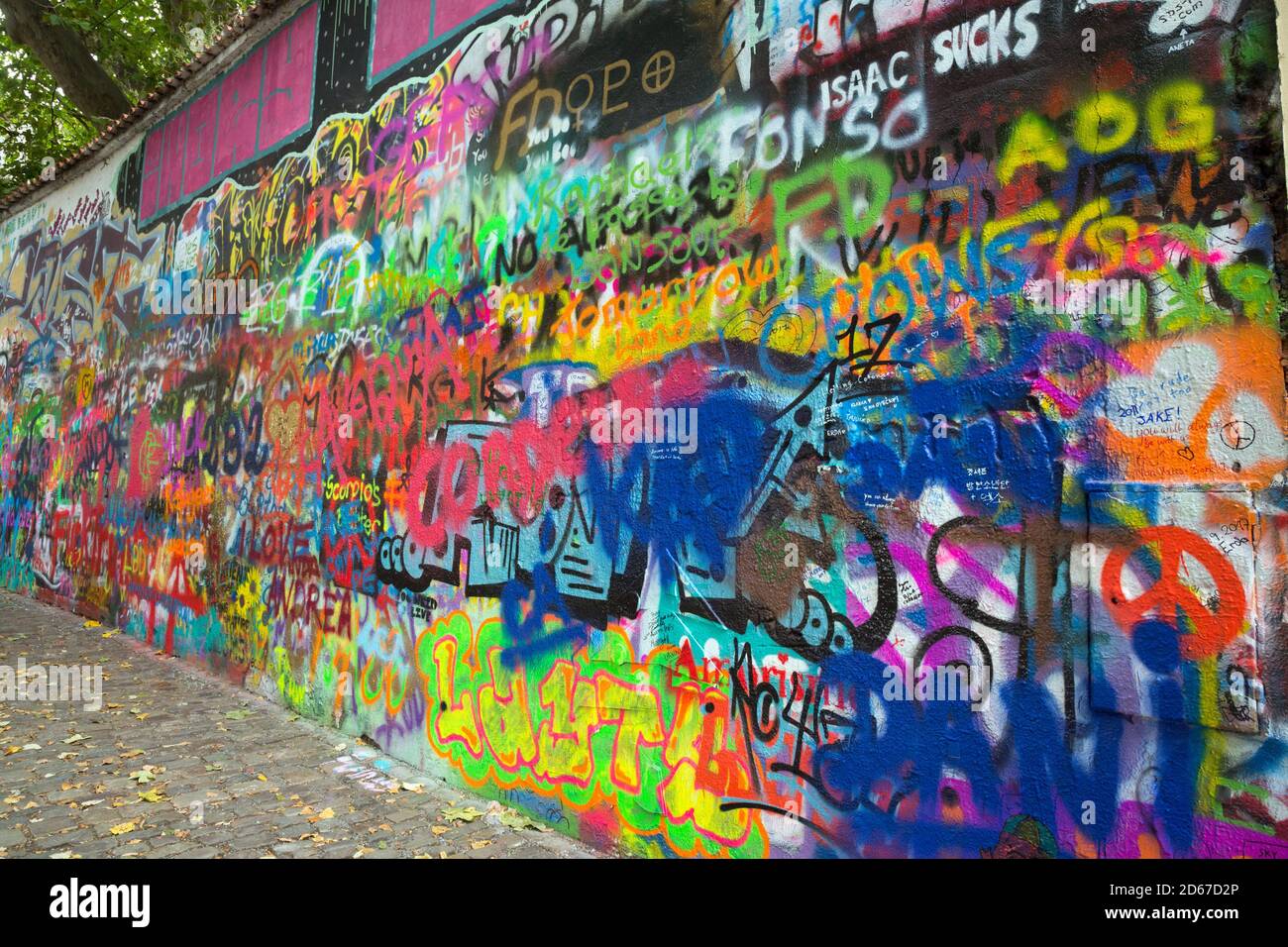 Muro di Lennon a Praga, Repubblica Ceca Foto Stock