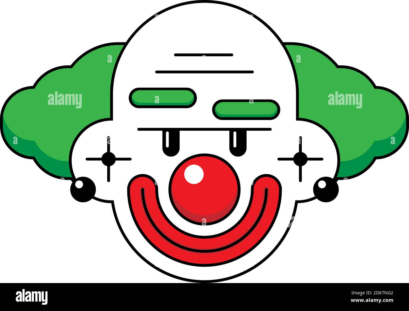 Smiling Joker Face Vector, illustrazione. Foto Stock