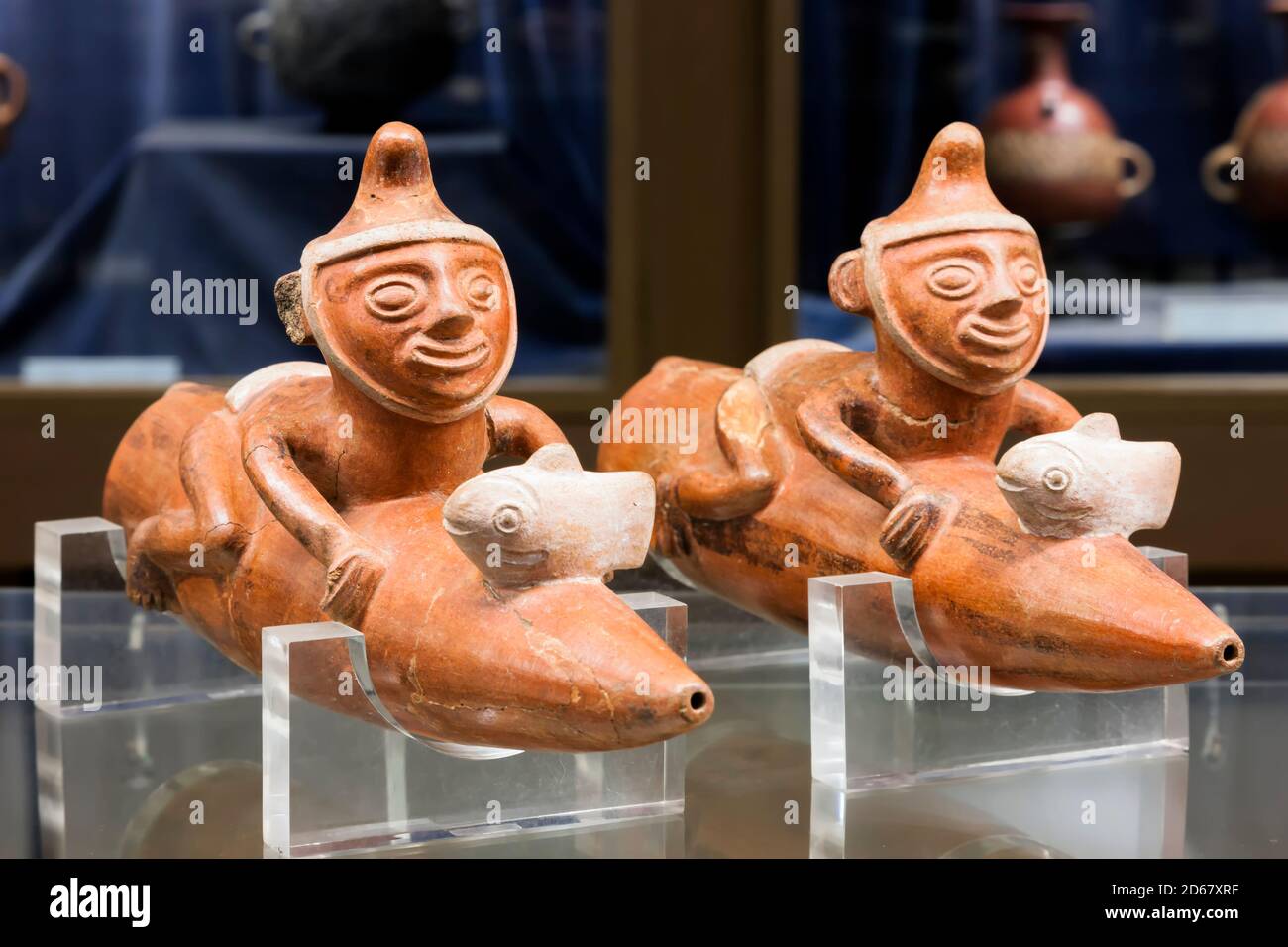 Terracotta precolombiana del museo Amo, Museo Amo, prima della ristrutturazione, (e ora 'Amo, Museo tessile precolombiano'), Lima, Perù, Sud America Foto Stock