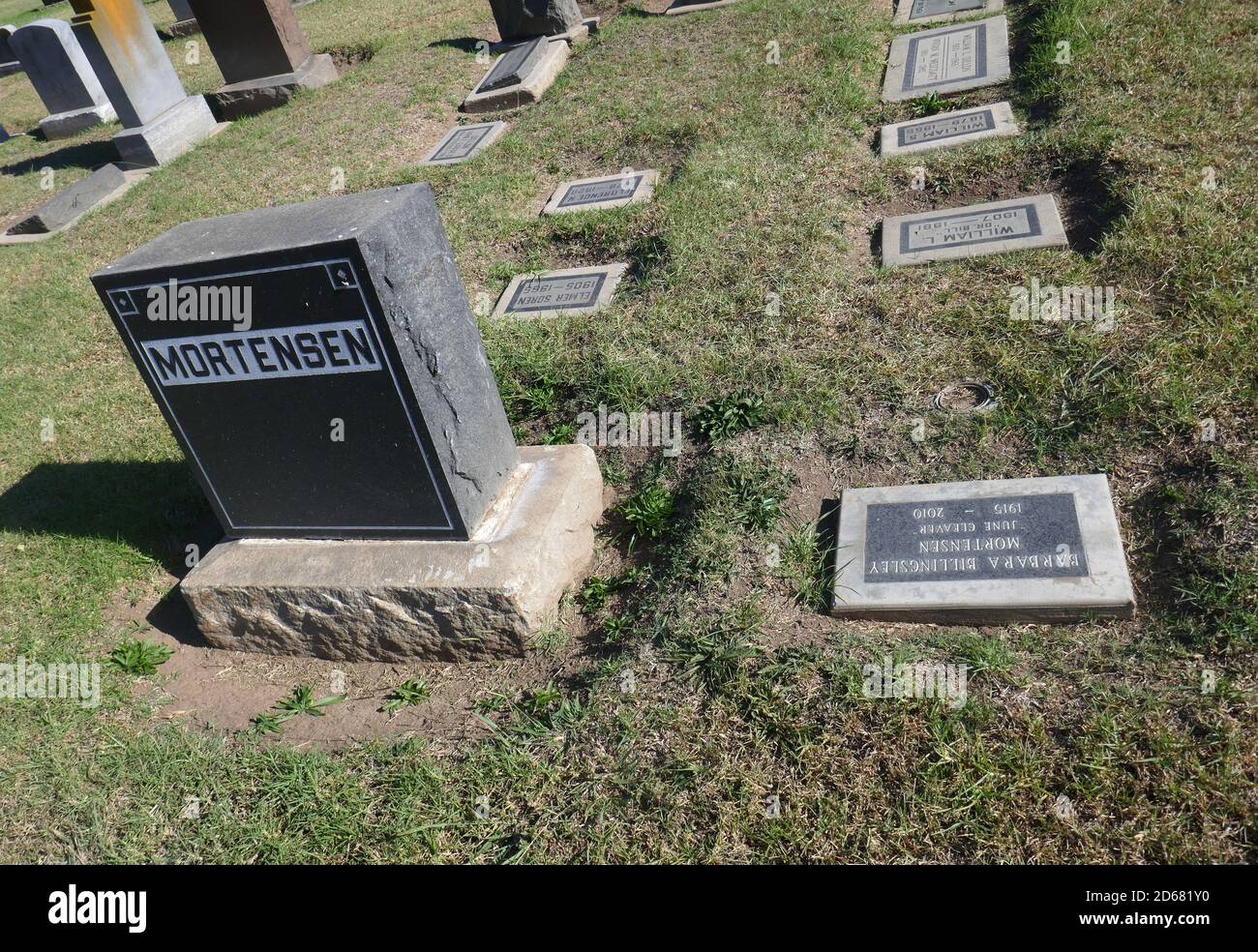 Santa Monica, California, USA 14 ottobre 2020 UNA visione generale dell'attrice Barbara Billingsley's grave al Woodlawn Cemetery il 14 ottobre 2020 a Santa Monica, California, USA. Foto di Barry King/Alamy Stock foto Foto Stock