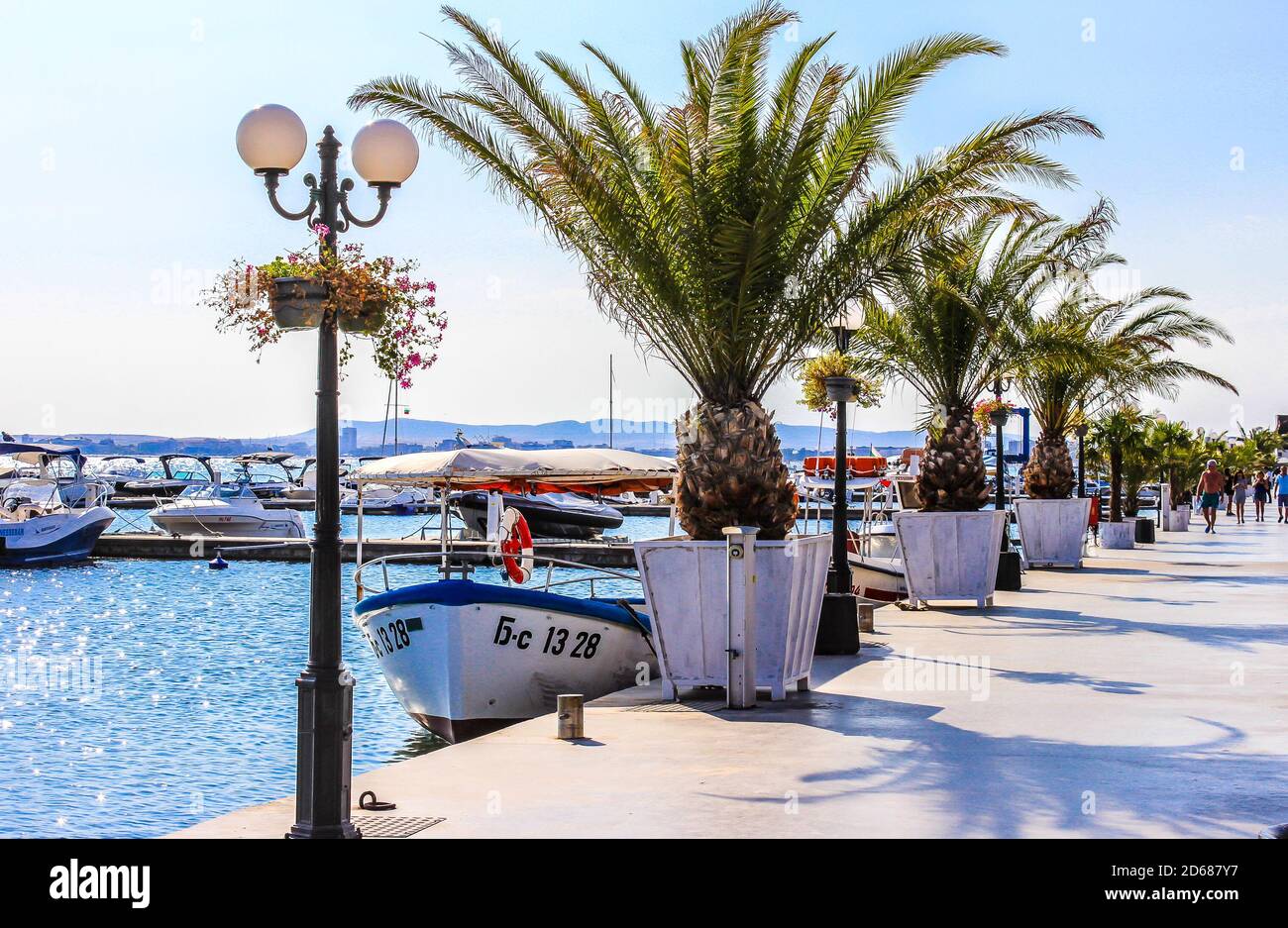 Barche nel porto di Marina Dinevi a Saint Vlas (Sveti Vlas), Bulgaria. Foto Stock