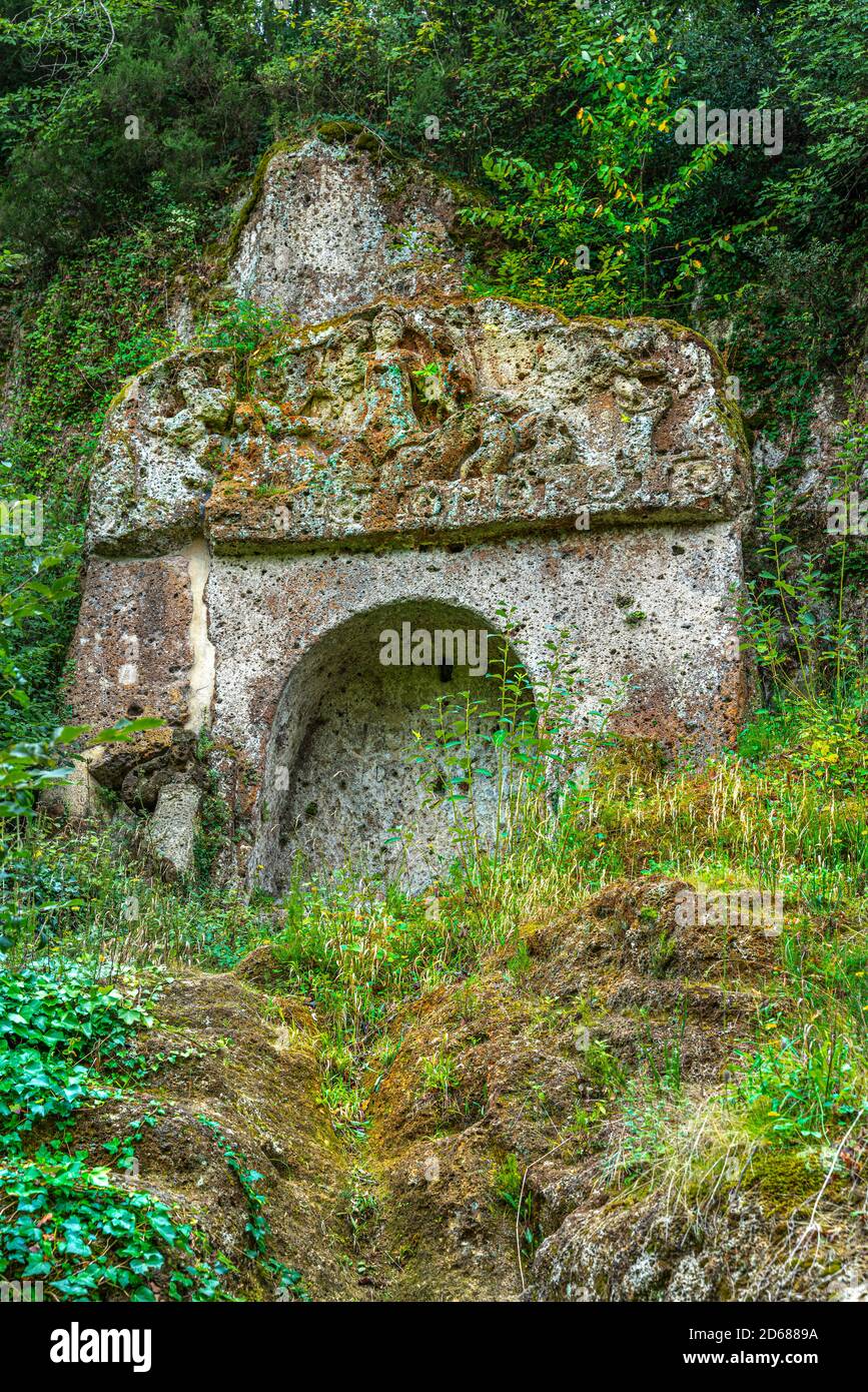 Sovana, Necropoli di Sopraripa: Tomba della Sirena Foto Stock