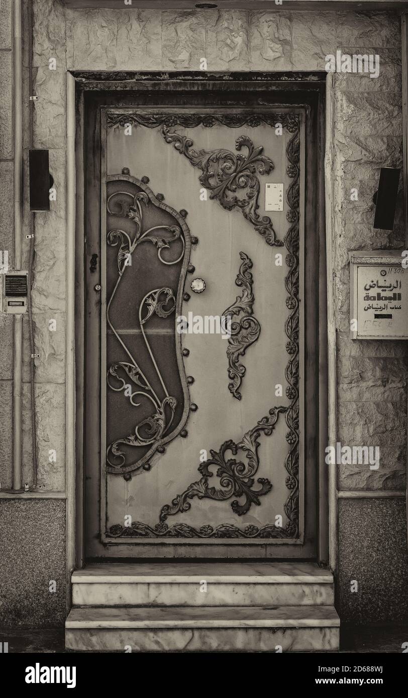 Saudi Door-Antique Seppia Foto Stock