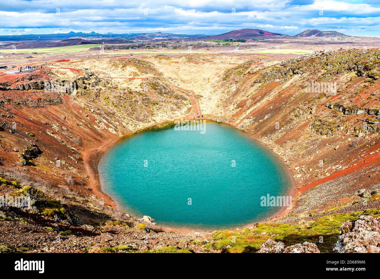 Kerith o Kerid è un lago vulcanico situato nella zona di Grmsnes nel sud dell'Islanda, lungo il cerchio d'oro. Foto Stock
