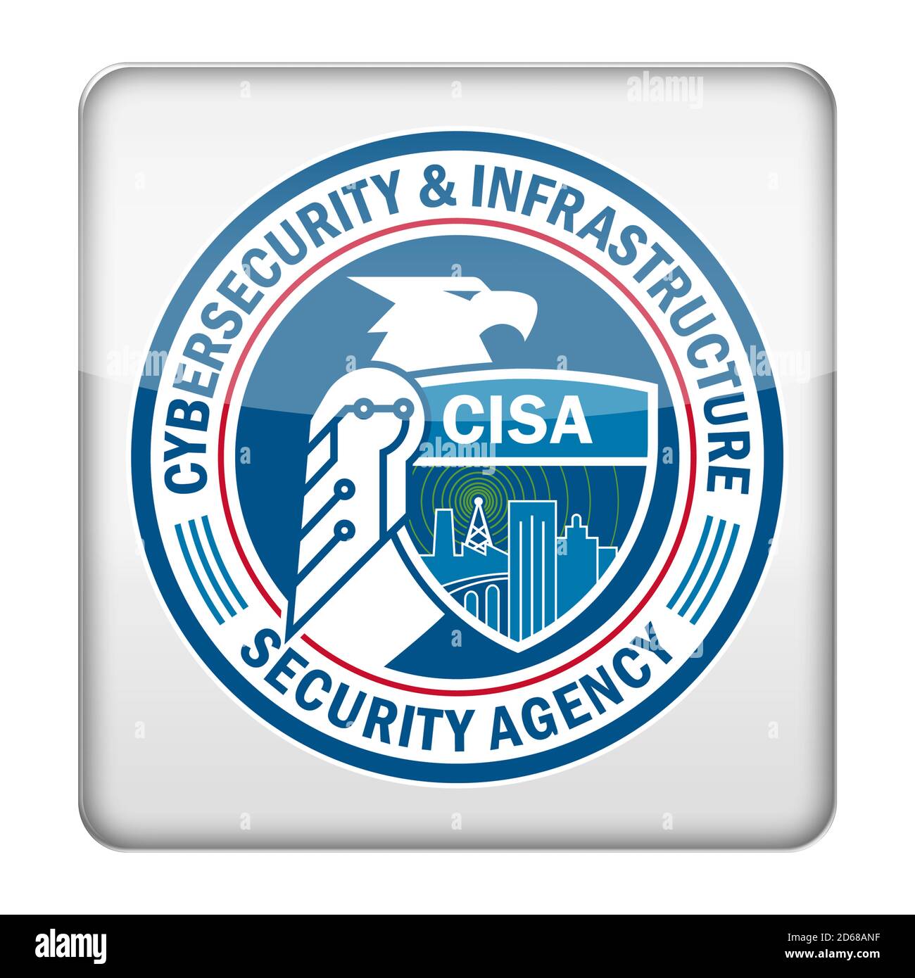 Logo CISA dell'Agenzia per la sicurezza delle infrastrutture per la cybersicurezza Foto Stock