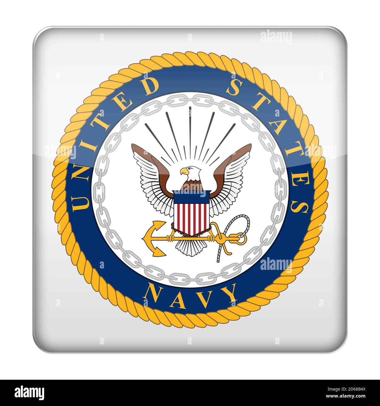 Logo usn della marina degli Stati Uniti Foto Stock