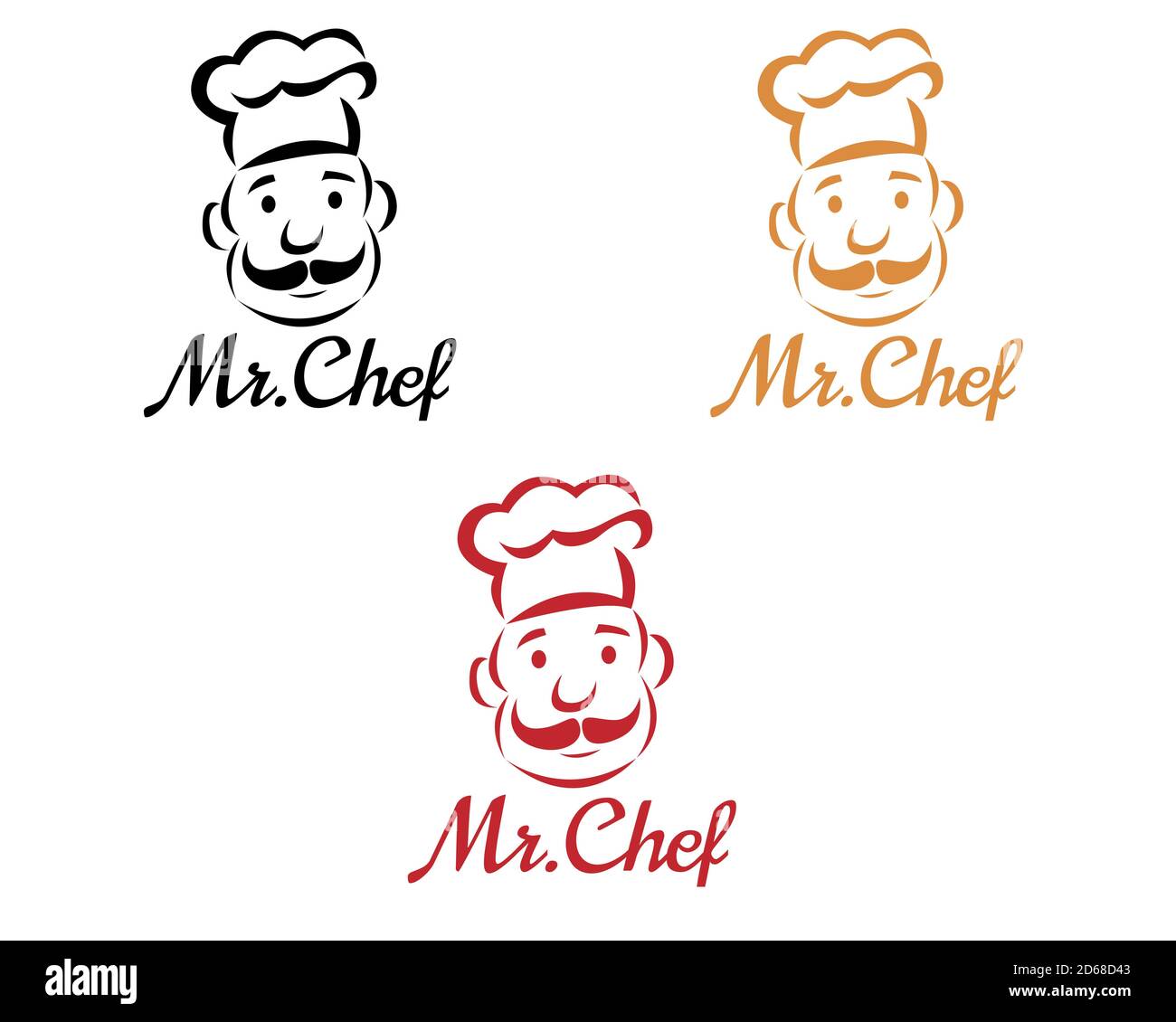 Illustrazione grafica vettoriale del modello di logo chef per l'azienda o. azienda Illustrazione Vettoriale