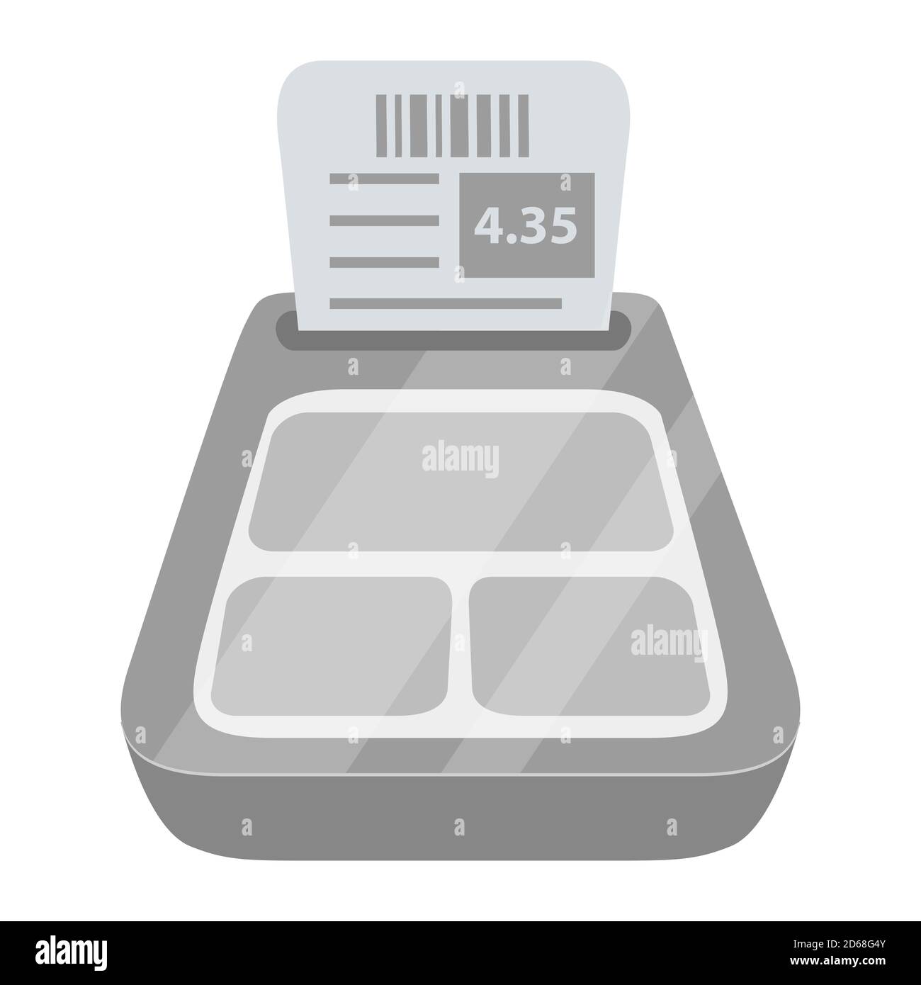 Stampante per codici a barre.stampante per etichette isolata su sfondo bianco. Illustrazione Vettoriale
