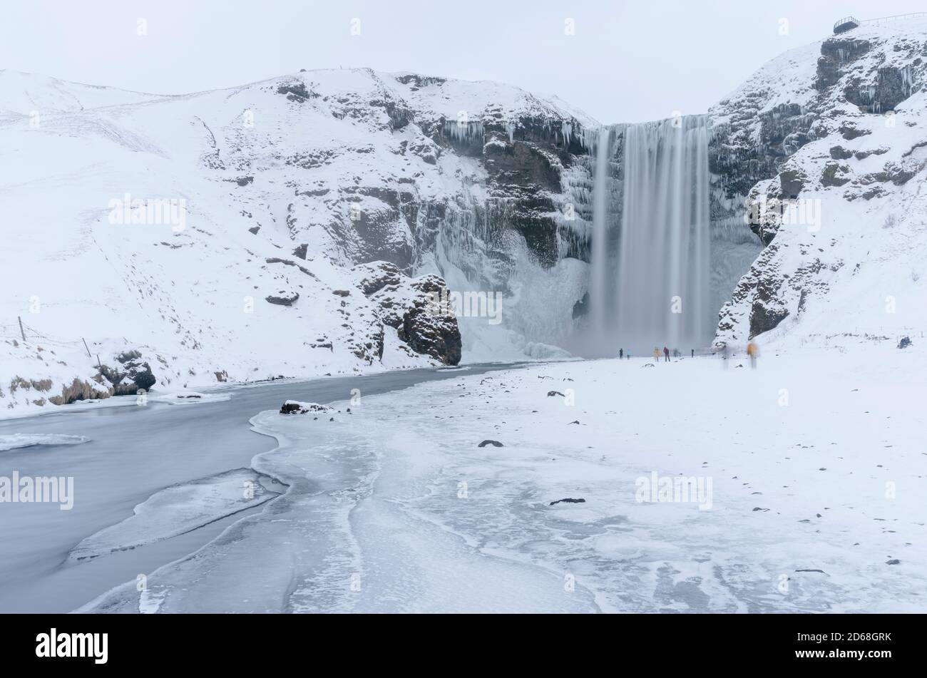Skogafoss durante l'inverno, una delle icone di Islanda. europa, europa del Nord, islanda, febbraio Foto Stock