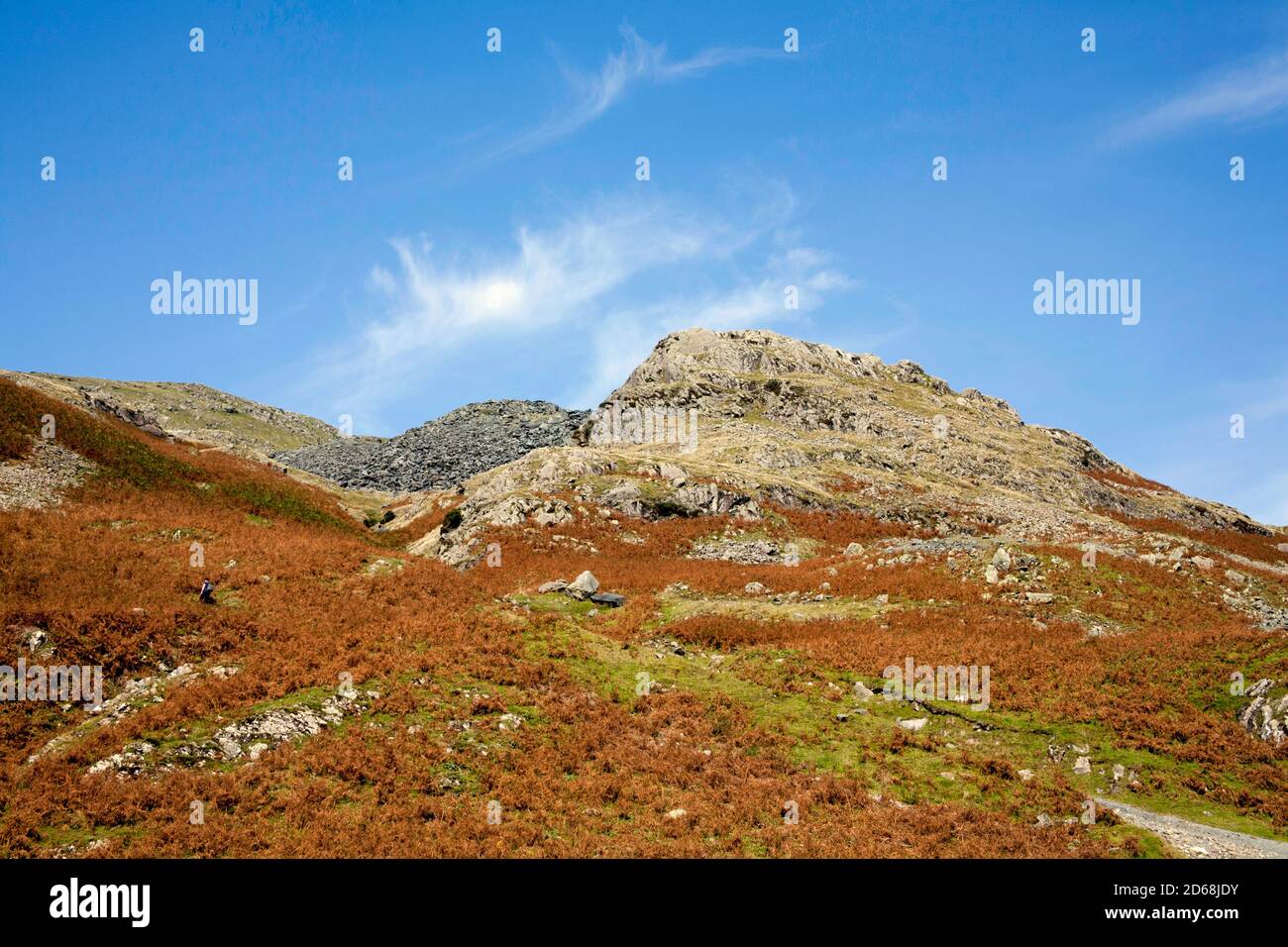 Bursting Stone Quarry e Timley Knott sulle pendici meridionali Del vecchio uomo di Coniston Coniston il Distretto dei Laghi Parco nazionale Cumbria Inghilterra Foto Stock