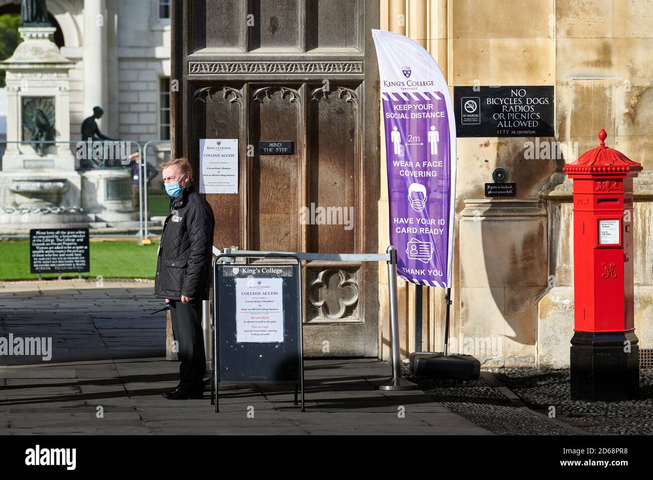 King's College, università di Cambridge, Inghilterra, aperto solo ai membri durante l'epidemia di coronavirus, ottobre 2020. Foto Stock