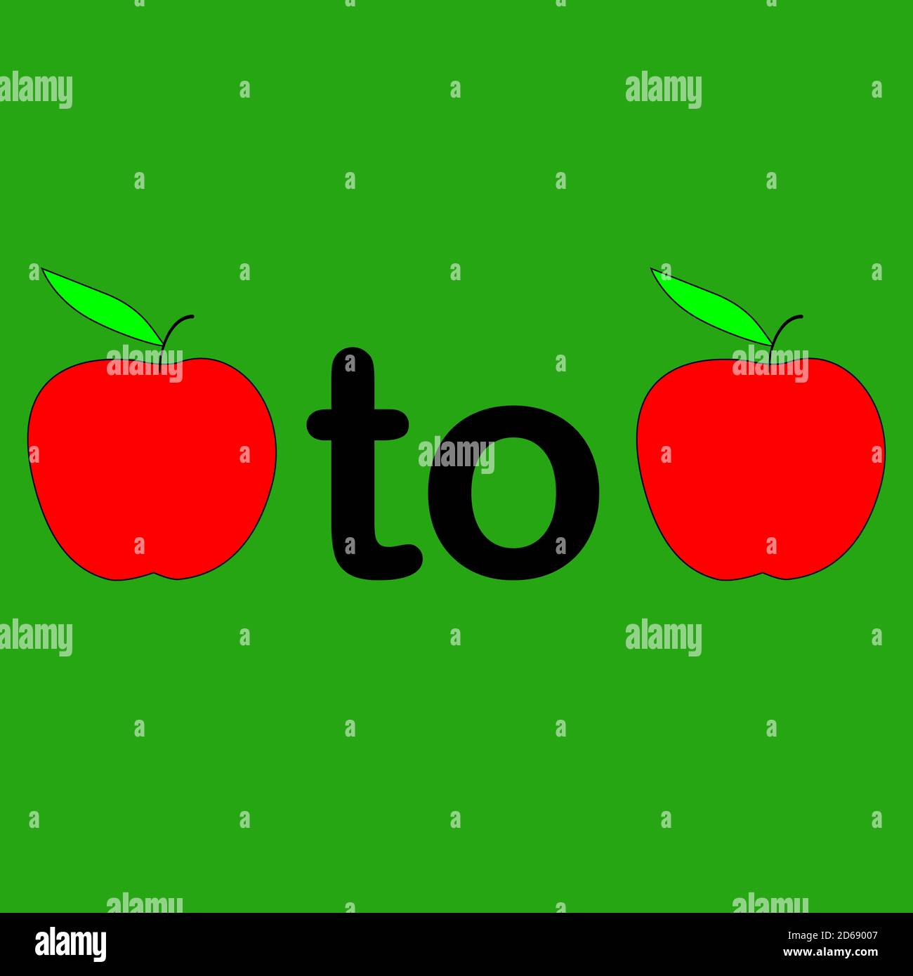 Un'illustrazione della frase 'mele alle mele'. Foto Stock