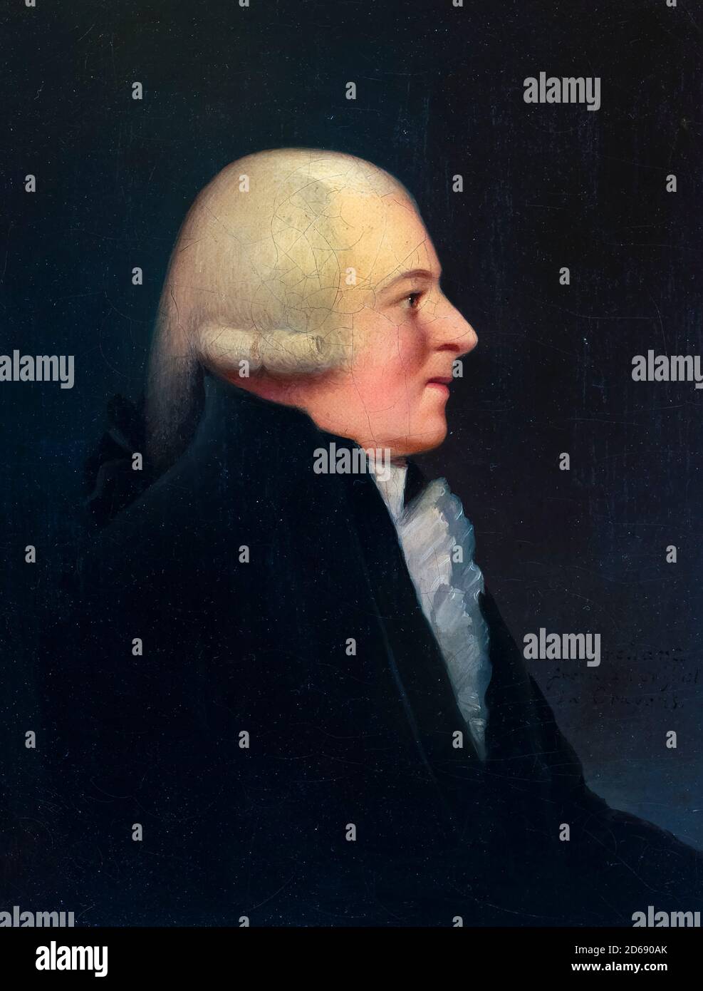 John Adams (1735-1826), statista americano e padre fondatore, 2 ° presidente degli Stati Uniti, ritratto dipinto da Edward Dalton Marchant, 1843-1844 Foto Stock