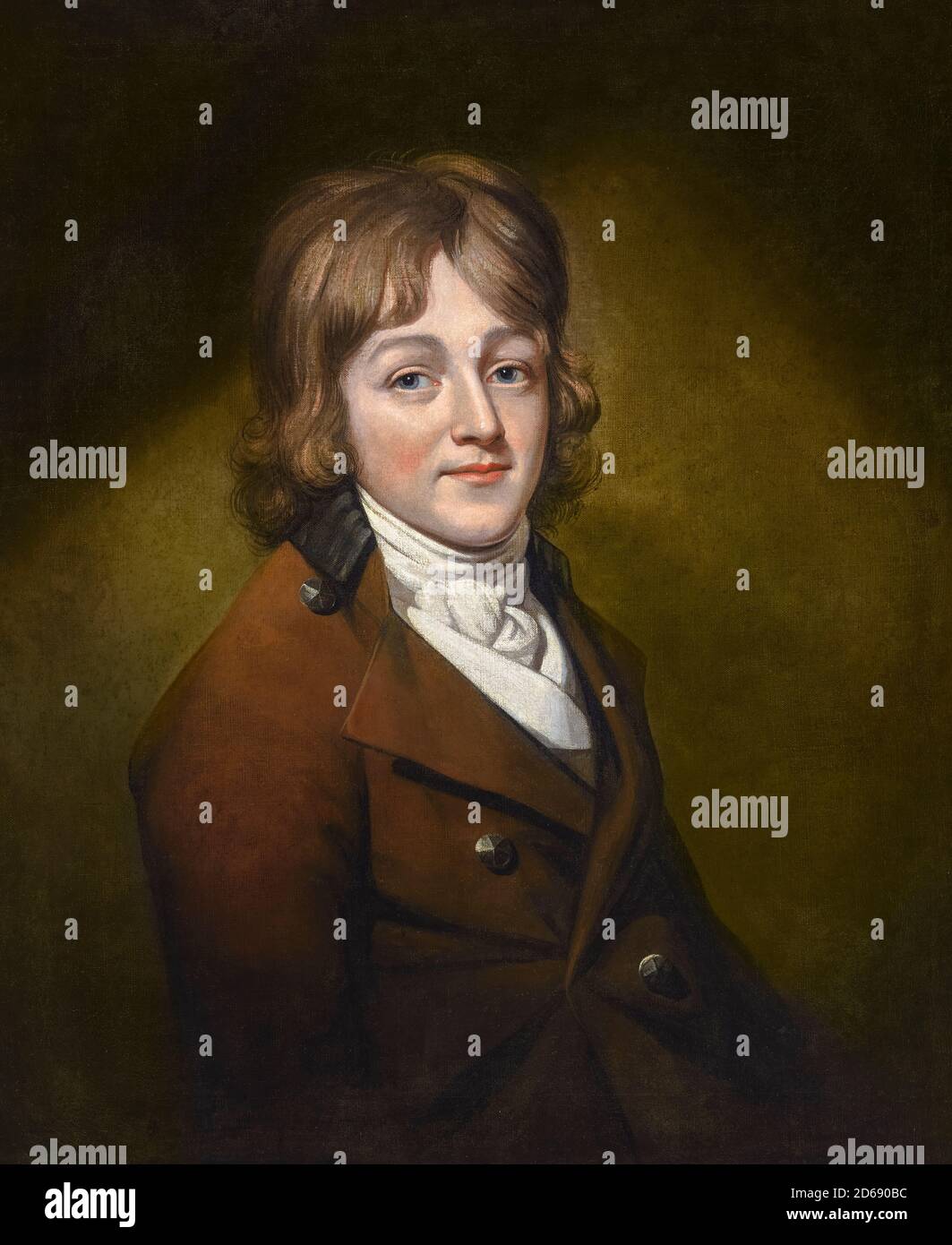 Francis Scott Key (1779-1843), avvocato americano, autore e poeta amatoriale e lirico che ha scritto il testo per l'inno nazionale americano 'The Star-Spangled Banner', ritratto di Rembrandt Peale, circa 1796 Foto Stock