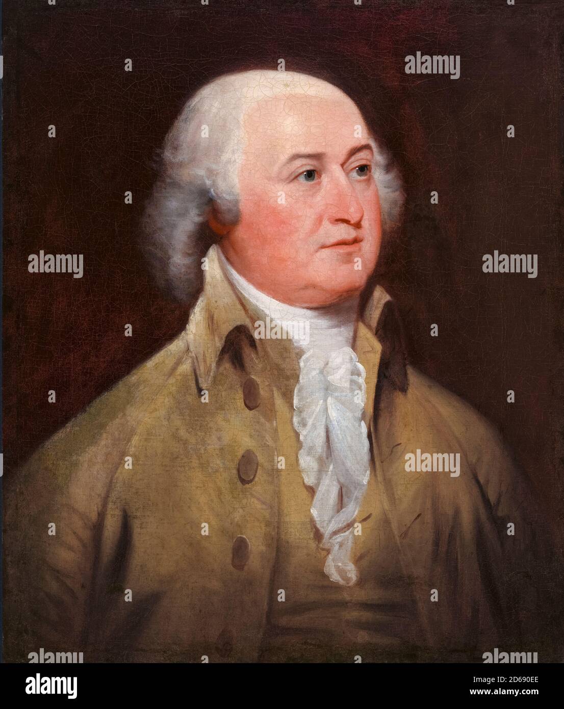 John Adams (1735-1826), statista americano e padre fondatore, 2 ° presidente degli Stati Uniti, ritratto dipinto da John Trumbull, 1793 Foto Stock