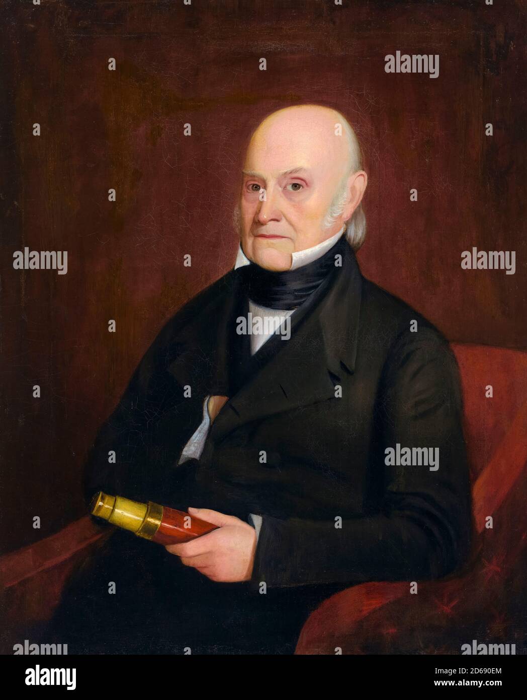 John Quincy Adams (1767-1848), statista americano, sesto presidente degli Stati Uniti, ritratto di William Hudson Jr, 1844 Foto Stock