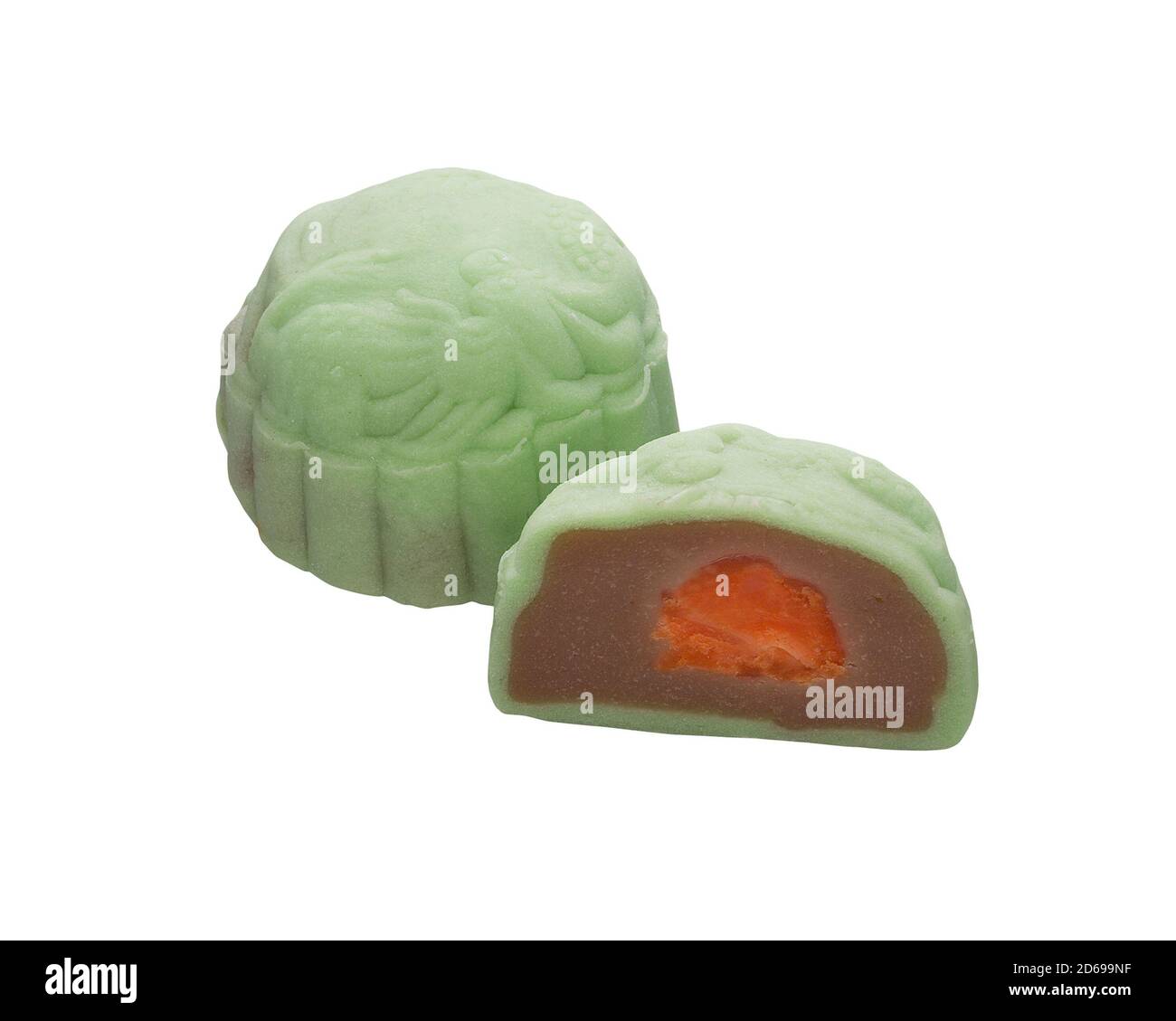 Pasta di loto di Snowskin singolo yolk mooncake per cinese metà autunno Festa Foto Stock