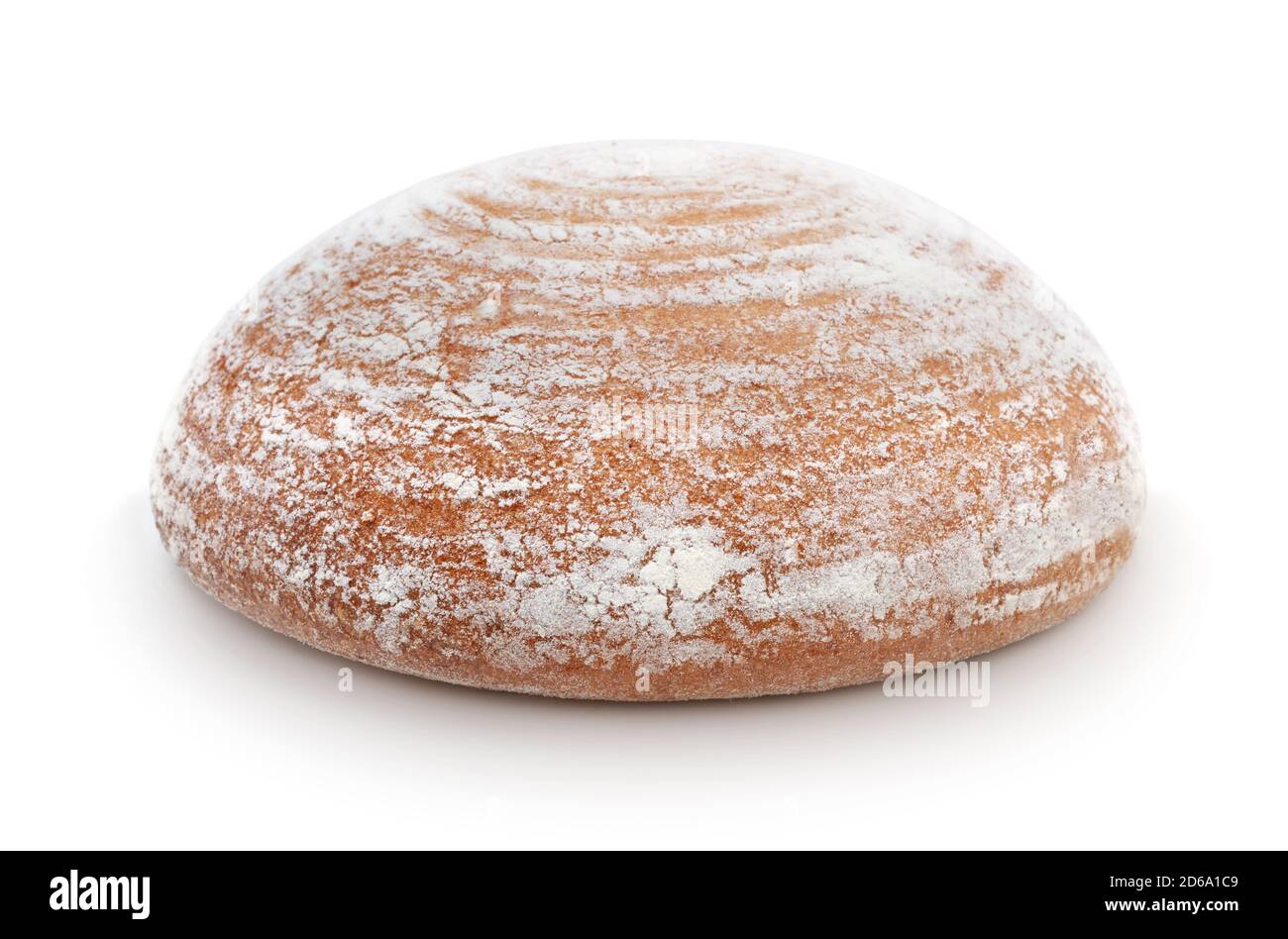 Pane tostato di grano integrale fresco isolato su bianco. Foto Stock
