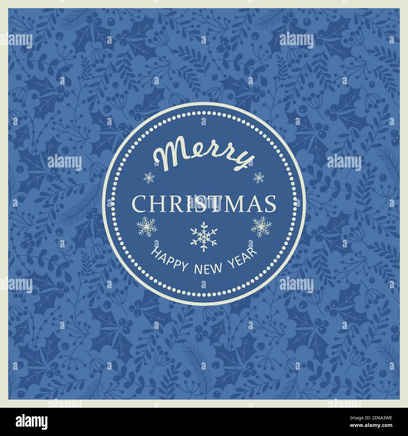 Buon Natale, felice biglietto d'auguri di Capodanno con cornice. Brochure, poster in stile natalizio. Design e layout bellissimi Illustrazione Vettoriale