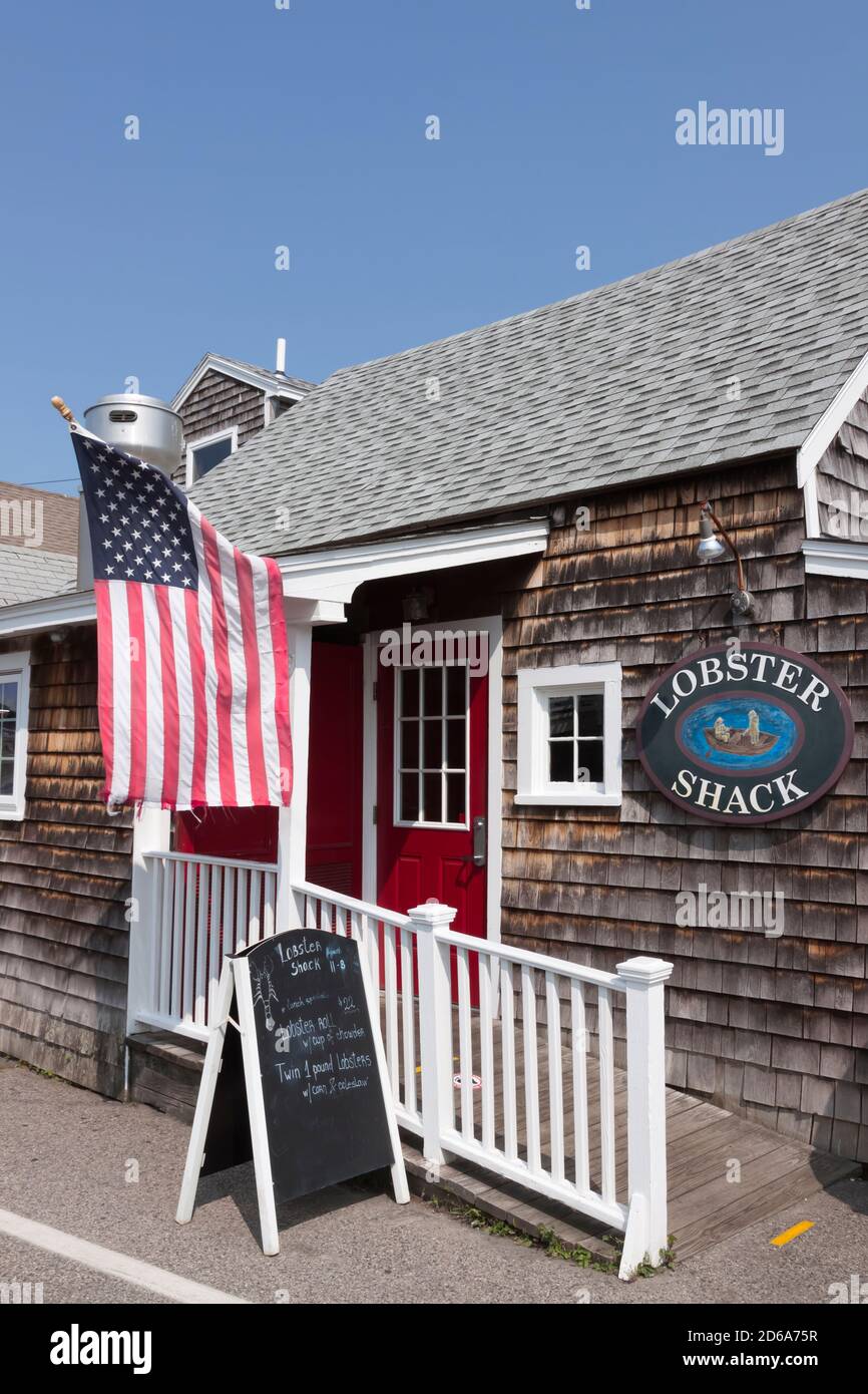 Lo storico ristorante Lobster Shack a Perkins Cove, Ogunquit, Maine, Stati Uniti. Foto Stock