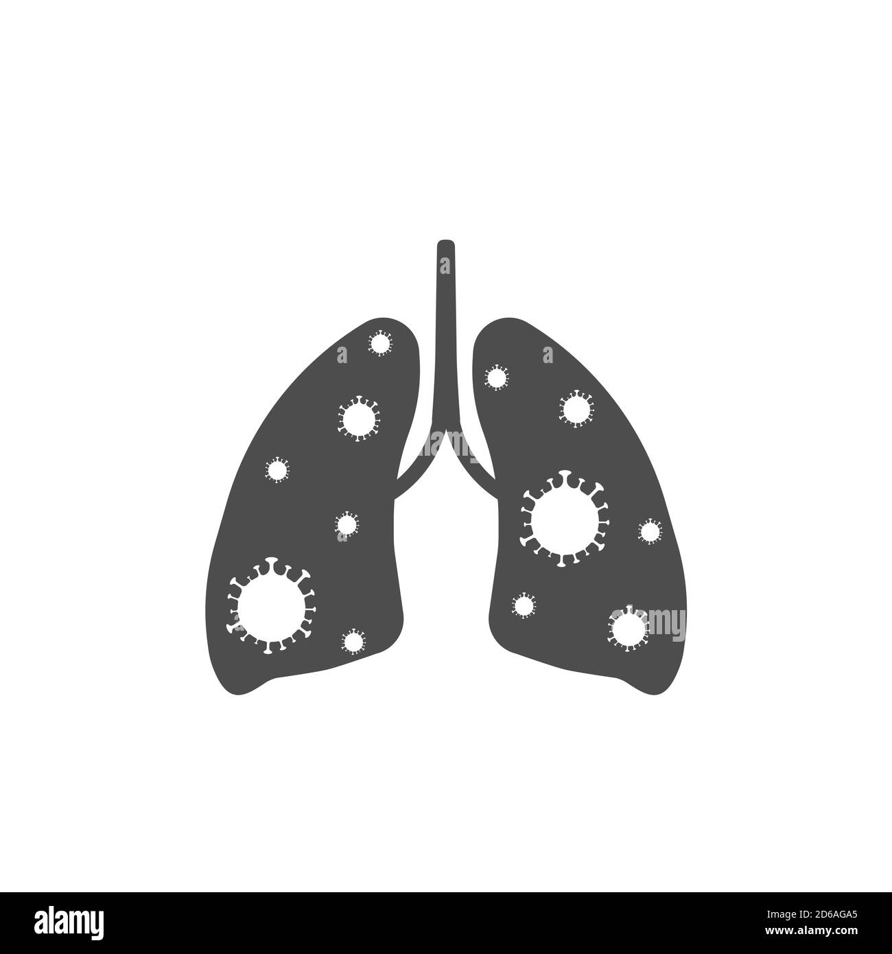 Polmoni umani con segni di coronavirus Illustrazione Vettoriale