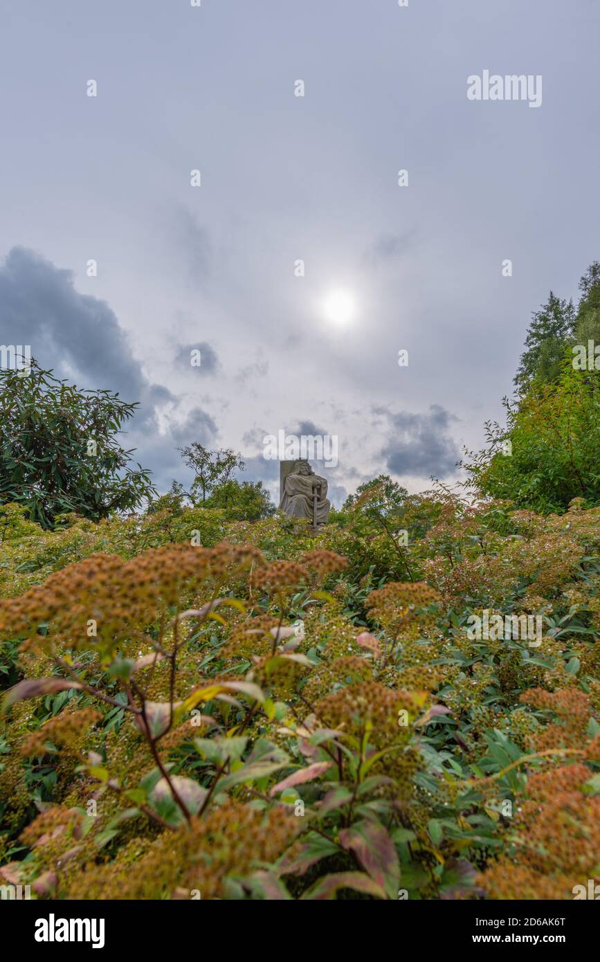 Spa e giardini da favola, Kur- und Sagenpark a Burg-Dorf, Burg, Oberspreewald, Foresta di Sprea, Riserva della Biosfera dell'UNESCO, Brandeburgo, Germania dell'Est Foto Stock