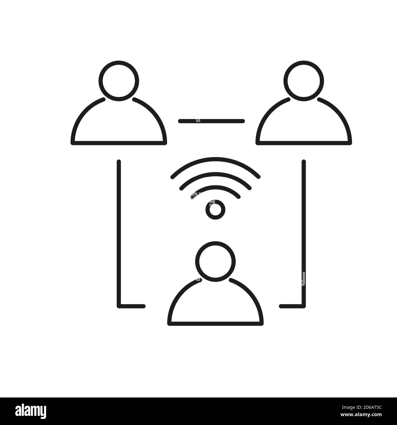 icona conferenza elemento dell'icona e-learning per il concetto mobile e le applicazioni web. L'icona della conferenza su linea sottile può essere utilizzata per il Web e i dispositivi mobili. Icona Premium attivata Illustrazione Vettoriale