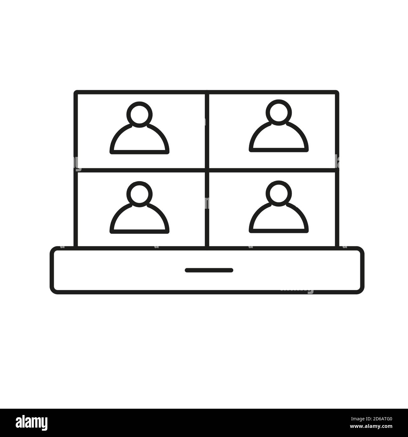 icona conferenza elemento dell'icona e-learning per il concetto mobile e le applicazioni web. L'icona della conferenza su linea sottile può essere utilizzata per il Web e i dispositivi mobili. Icona Premium attivata Illustrazione Vettoriale