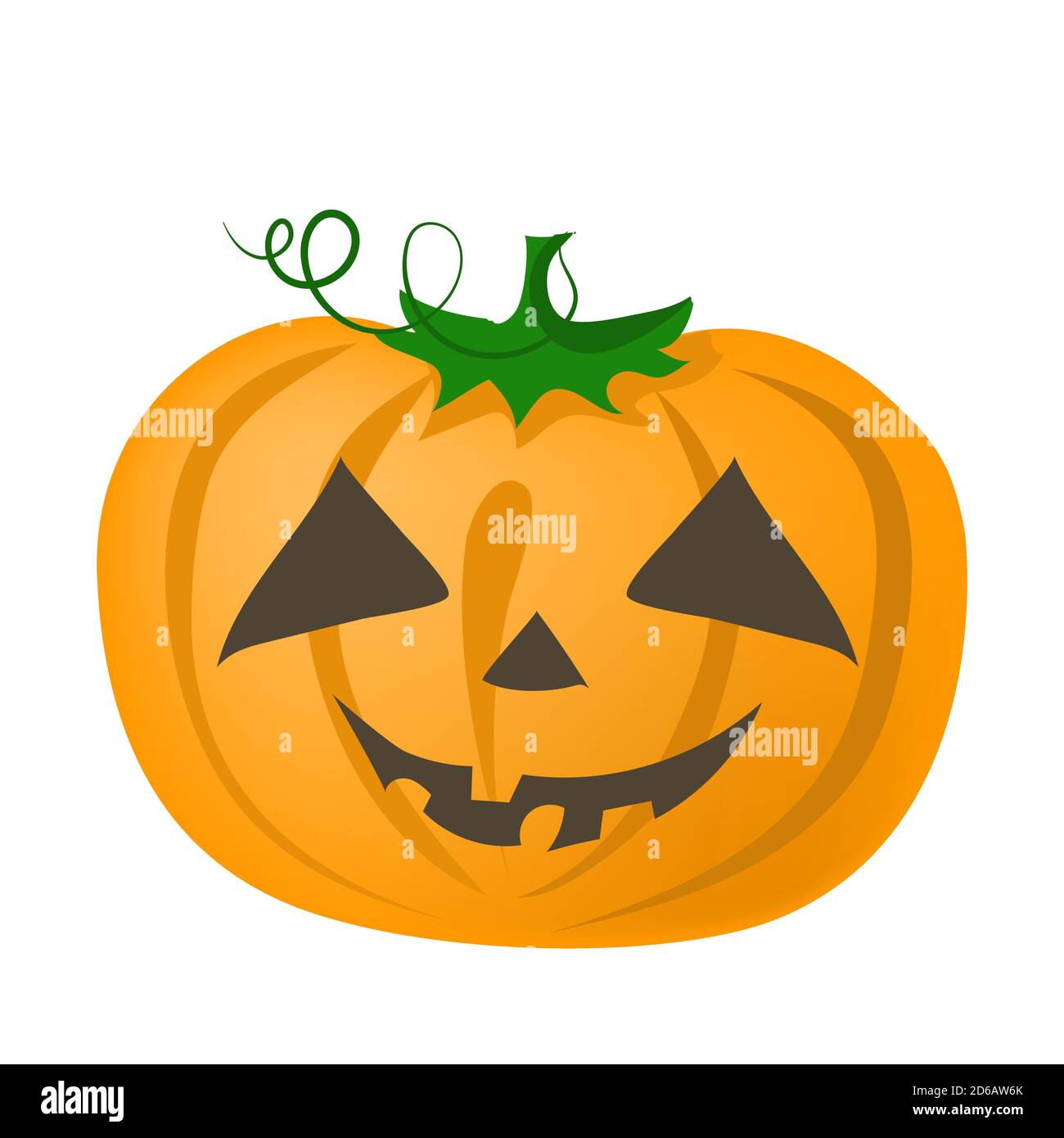 Halloween zucca fanny con faccia spaventosa su bianco Illustrazione Vettoriale