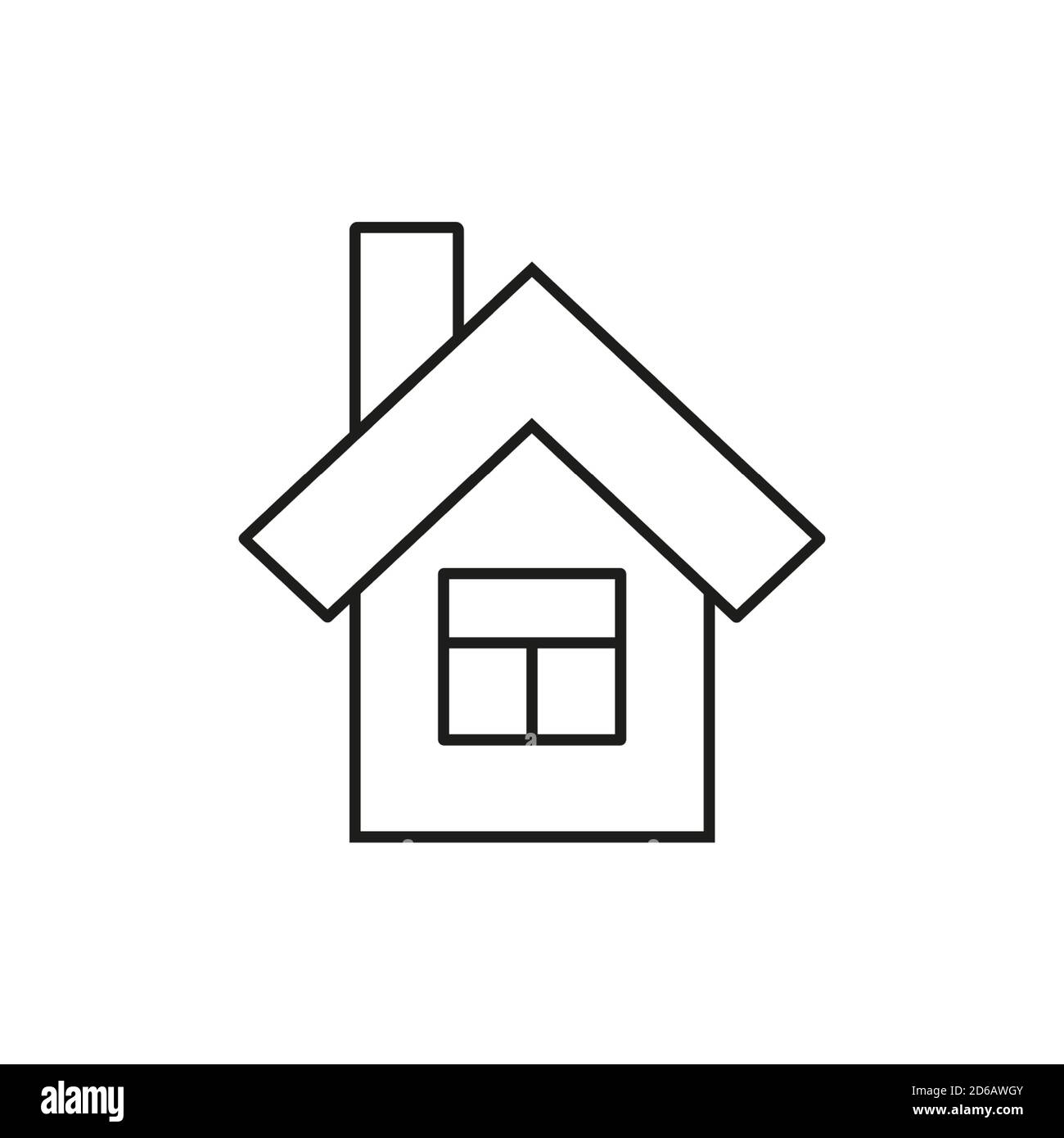 icona home elemento dell'icona di costruzione per il concetto mobile e le app web. L'icona della pagina iniziale sottile può essere utilizzata per il Web e i dispositivi mobili. Icona Premium su bianco Illustrazione Vettoriale