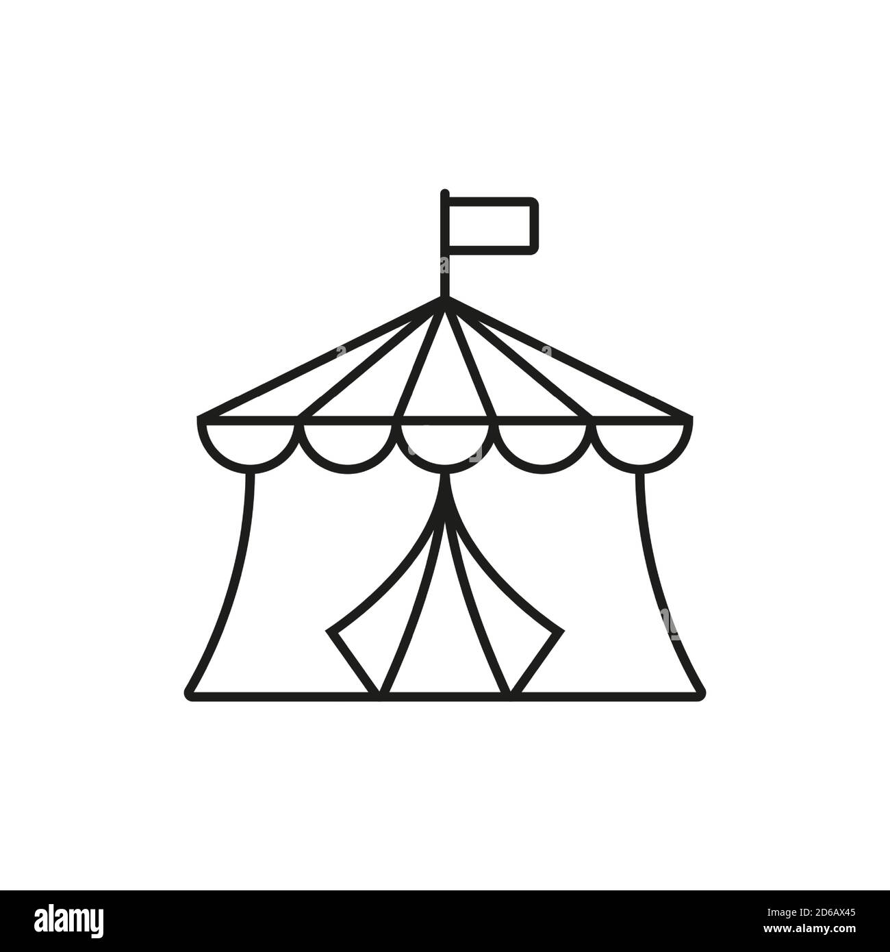 elemento icona circus dell'icona di creazione per il concetto mobile e le app web. L'icona di linecircus sottile può essere utilizzata per il Web e i dispositivi mobili. Icona Premium su bianco Illustrazione Vettoriale