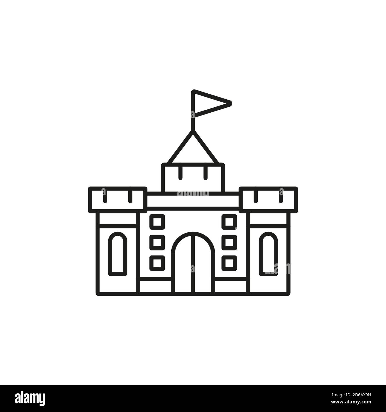 elemento dell'icona castel dell'icona di costruzione per il concetto mobile e le applicazioni web. L'icona a linea sottile può essere utilizzata per il Web e i dispositivi mobili. Icona Premium su sfondo bianco Illustrazione Vettoriale