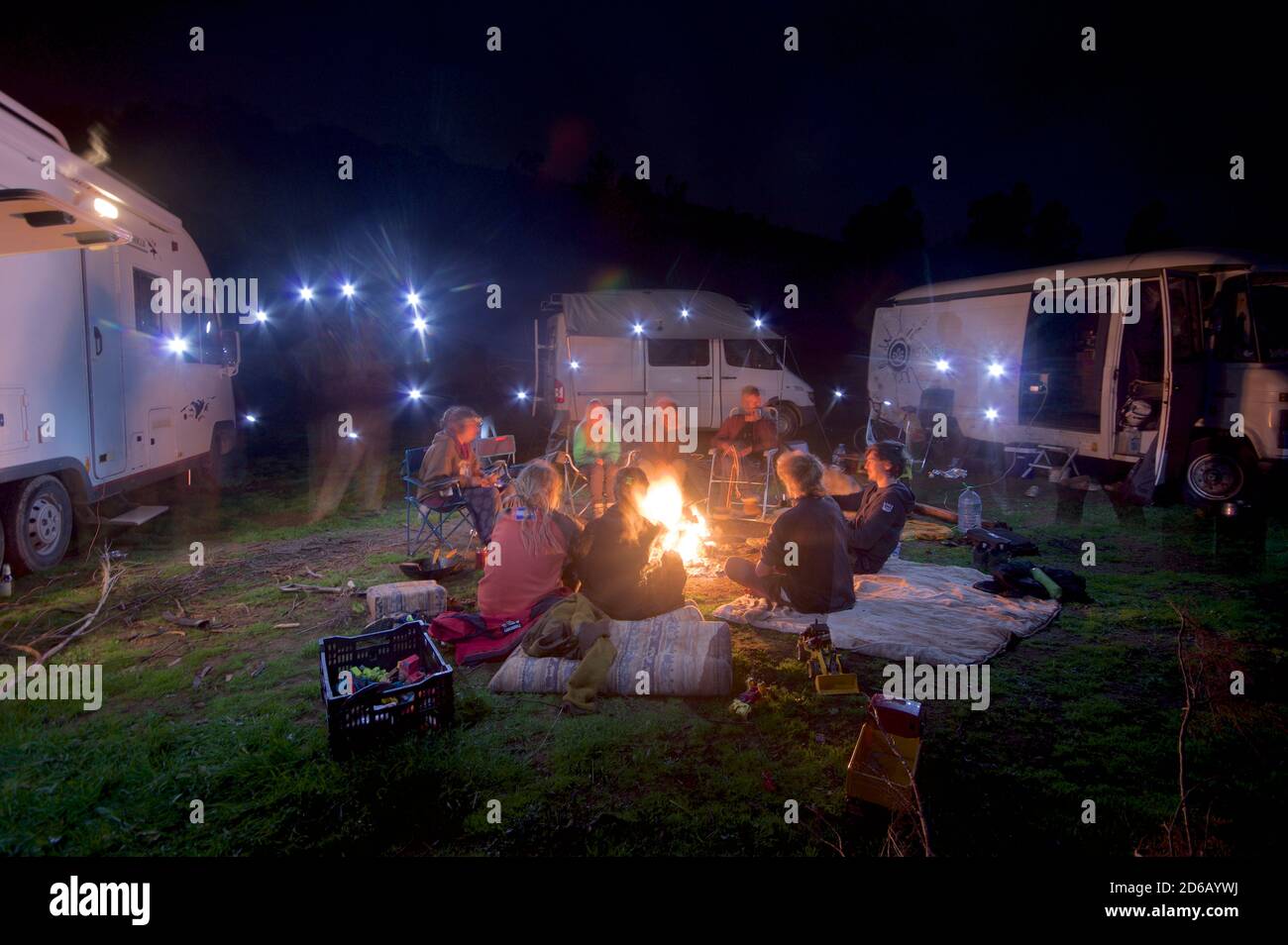 Algarve Camprfire Gathering Foto Stock