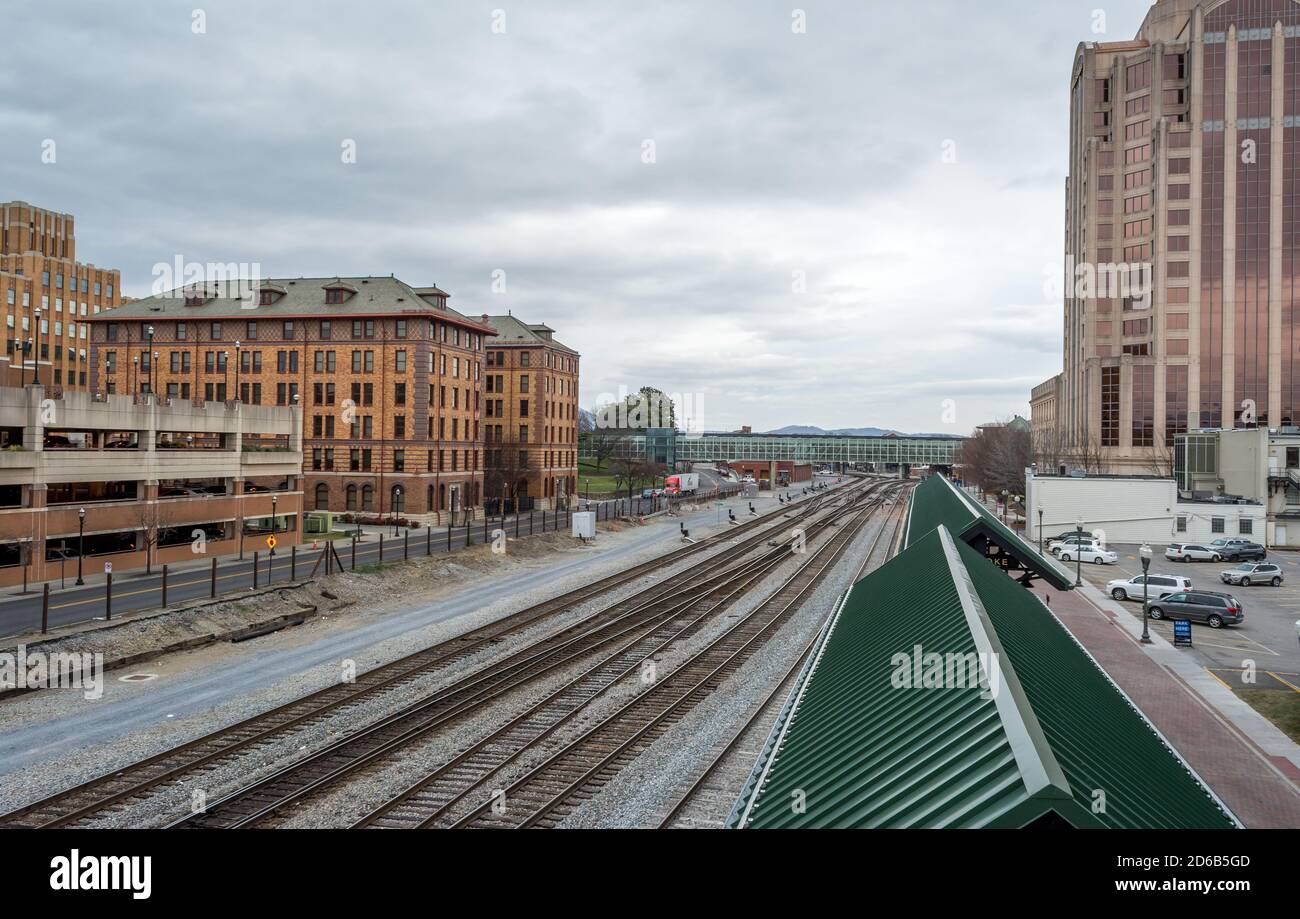 Dicembre 30 2017 Roanoke VA Stati Uniti treno Yard Foto Stock