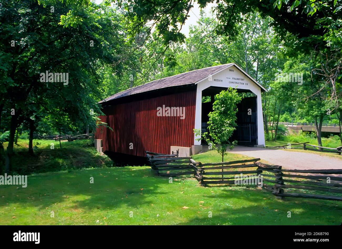 Parke County, Indiana - Billie Creek Village, Rockville, Indiana ponte di legno coperto Foto Stock