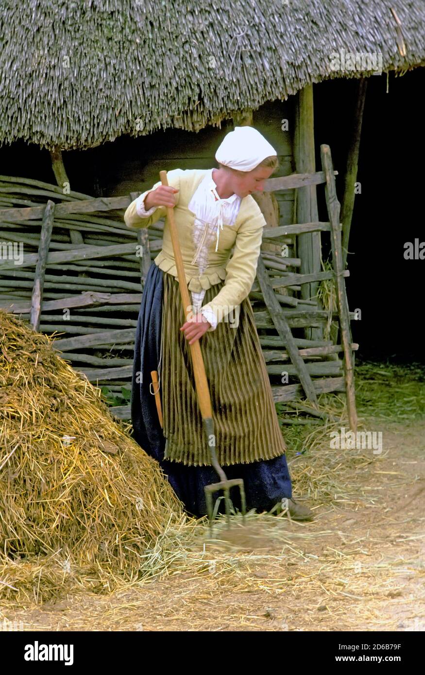 Plymouth Plantation - raffigurato all'inizio dell'america coloniale - Plymouth, Massechusetts Foto Stock