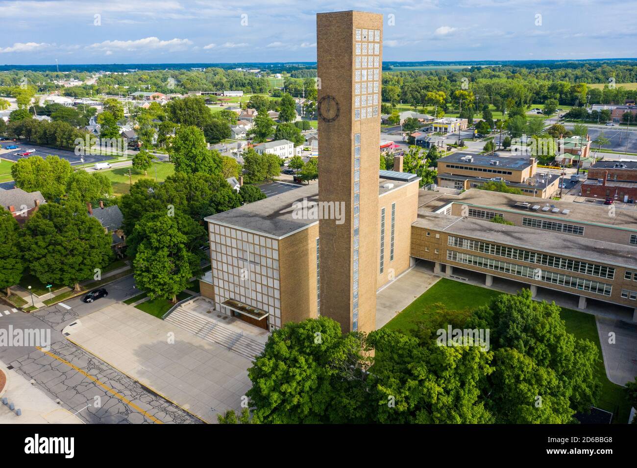 Prima Chiesa cristiana, di Eliel Saarinen, Columbus, Indiana, USA Foto Stock