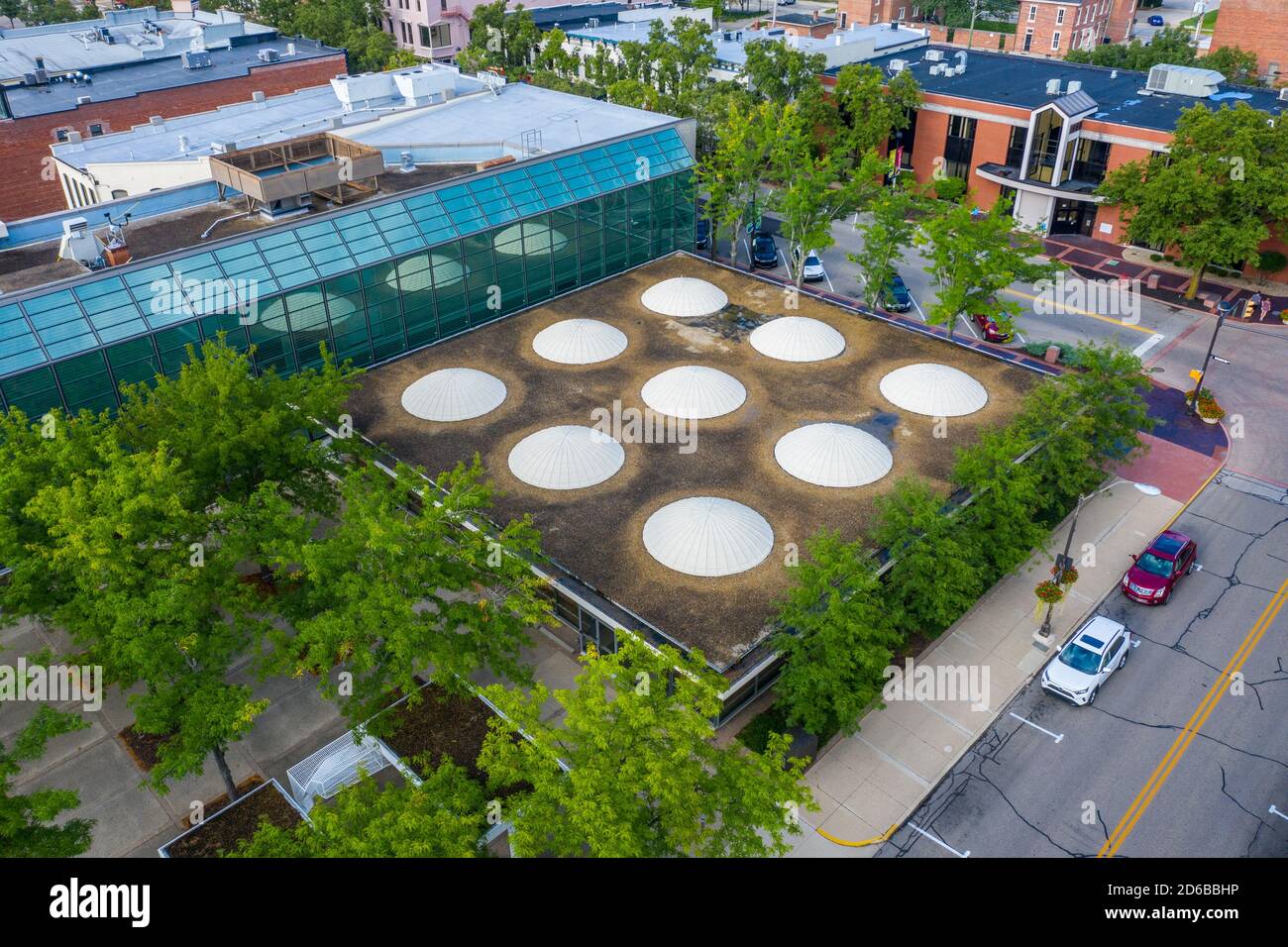 Irwin Conference Center, di Eero Saarinen, Columbus, Indiana Foto Stock