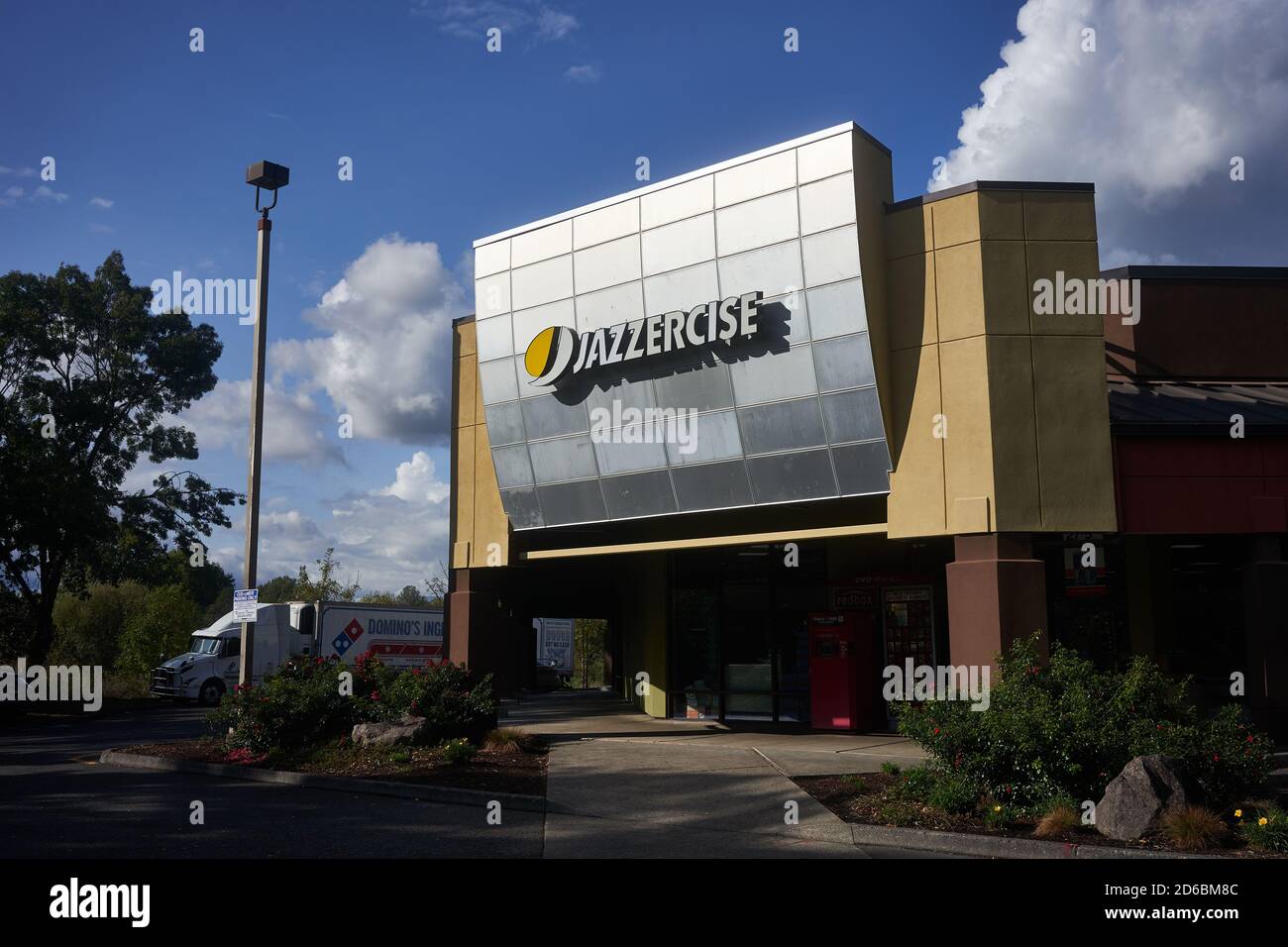 Il centro fitness Jazzercise a Beaverton, Oregon. Jazzercise è una società di franchising di fitness dance con sede a Carlsbad, California. Foto Stock
