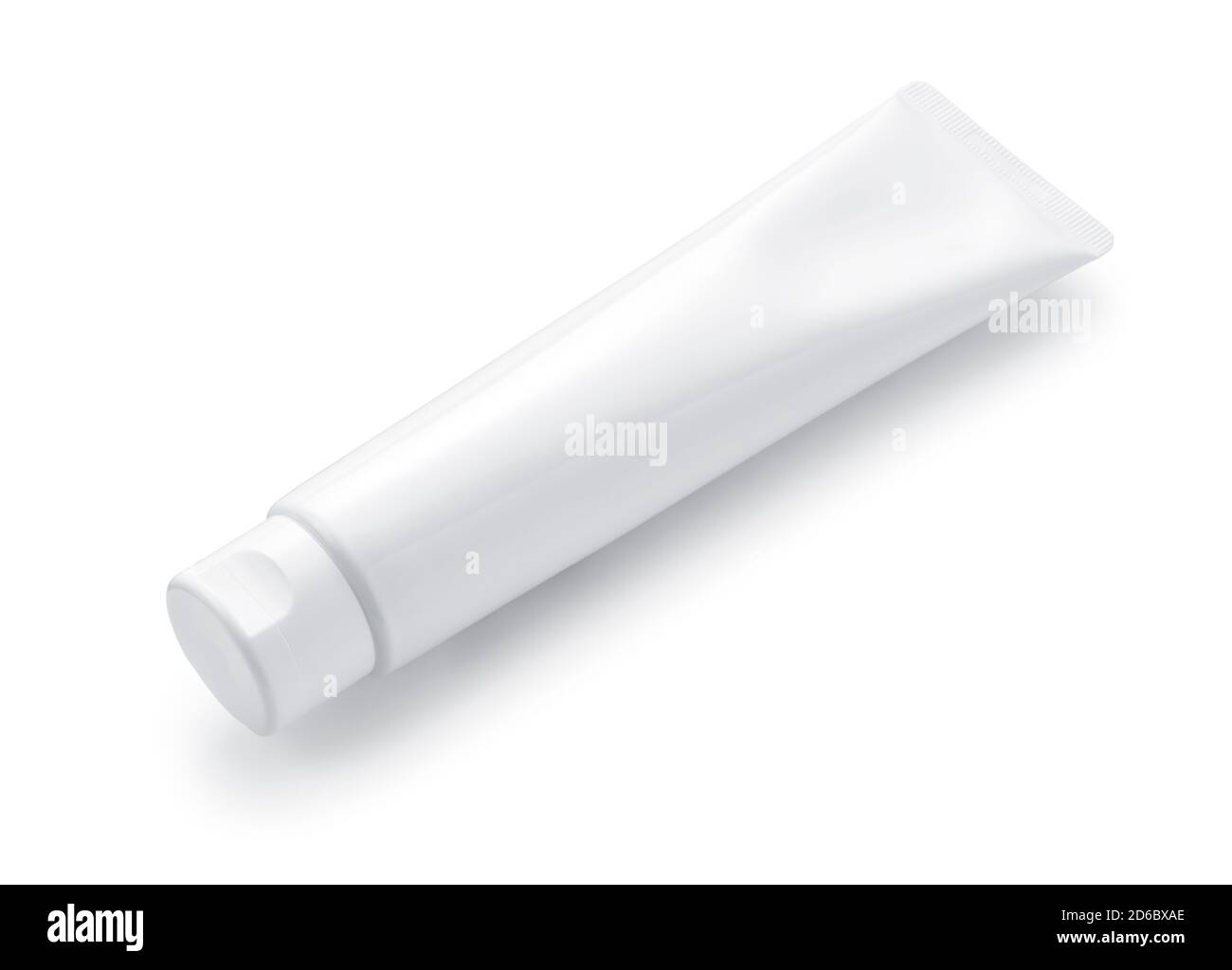Tubo bianco semplice su sfondo bianco Foto Stock