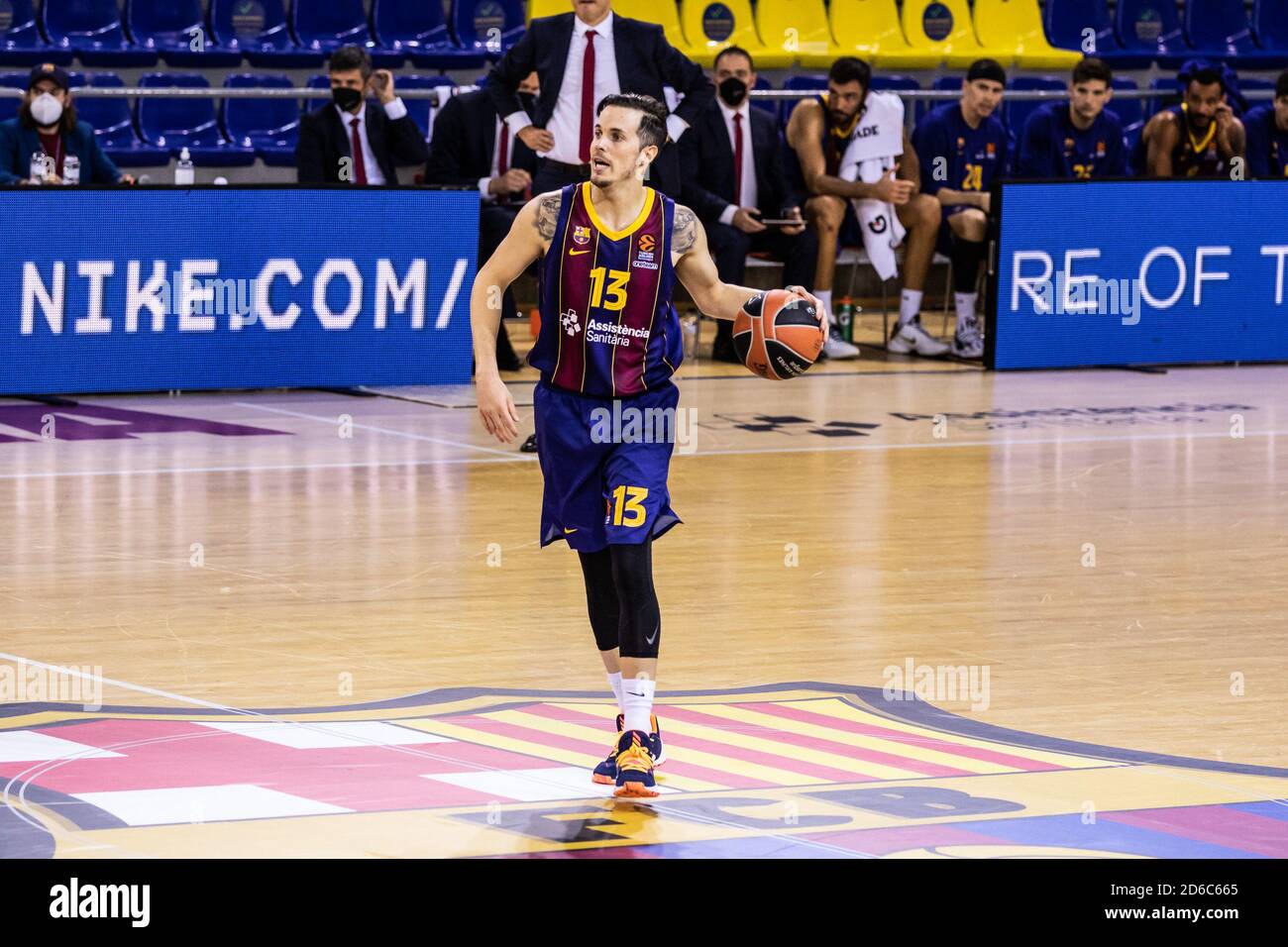 Homas Heurtel del FC Barcelona durante la partita di pallacanestro della Turkish Airlines Eurolega tra il FC Barcelona e il Panathinaikos OPAP il 15 ottobre 2020 Foto Stock