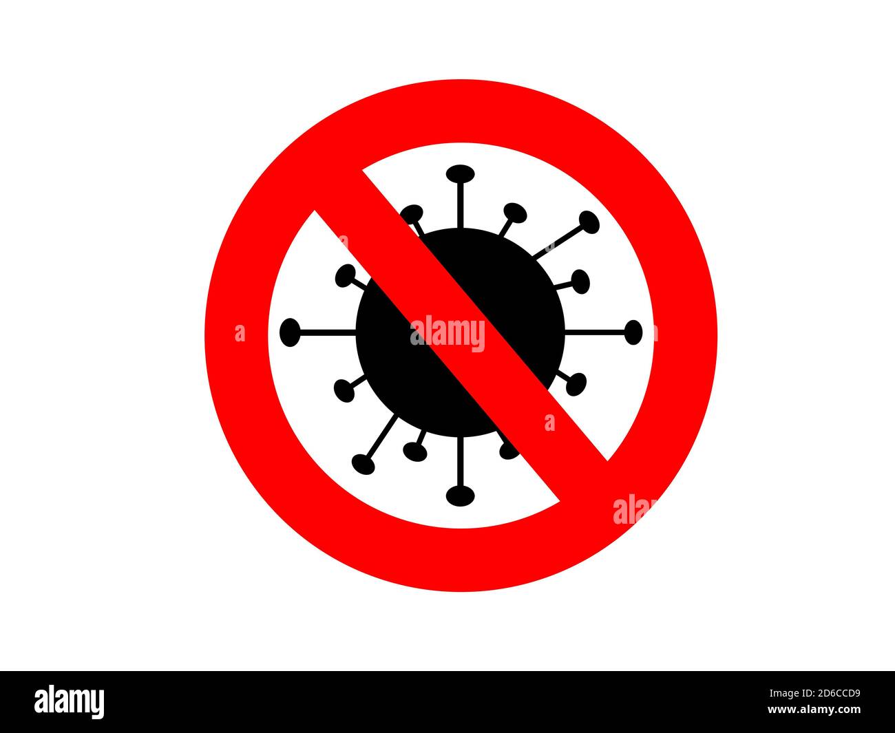Proibizionismo icona virus su sfondo bianco Foto Stock
