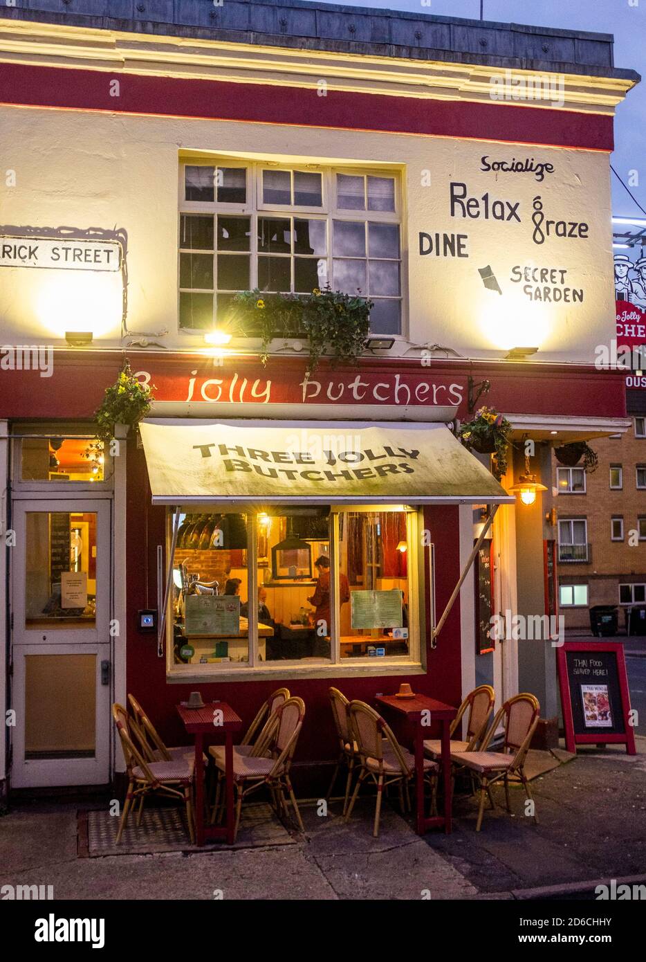 Il pub Three Jolly Butchers nella zona nord di Laine Brighton Inghilterra Regno Unito Foto Stock