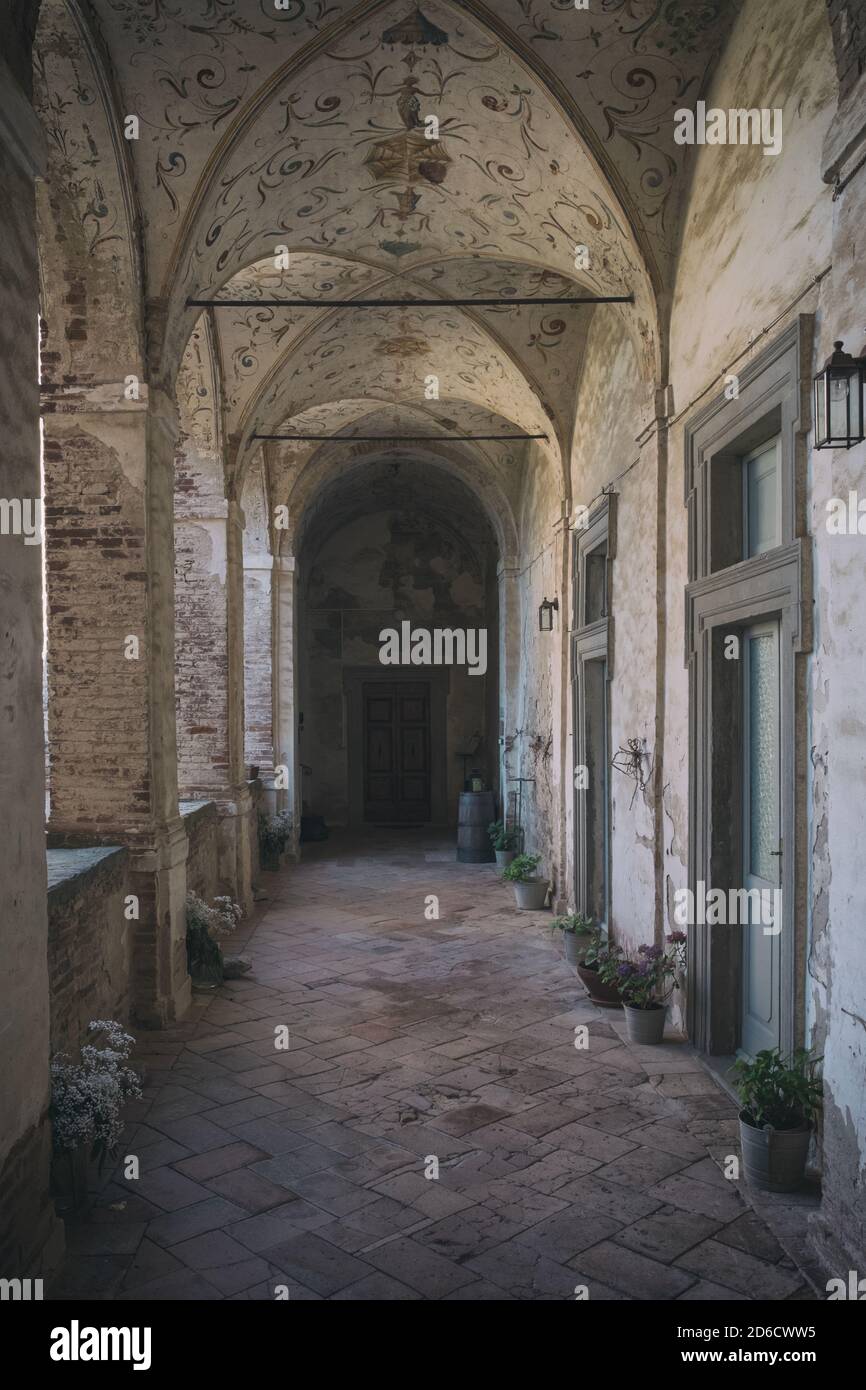 Foto dell'interno di una villa toscana in Italia Foto Stock