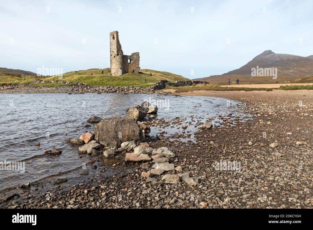 Ardvreck Castle, Loch Assynt, Sutherland, Highland, Scozia, Regno Unito Foto Stock