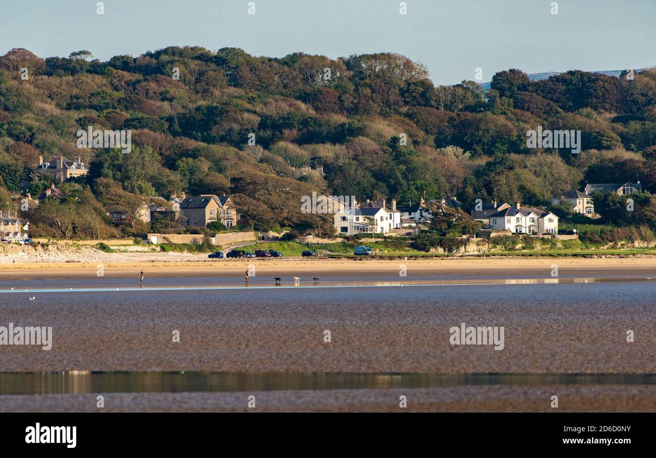 Vista su Silverdale, Carnforth, Lancashire, Regno Unito. Foto Stock