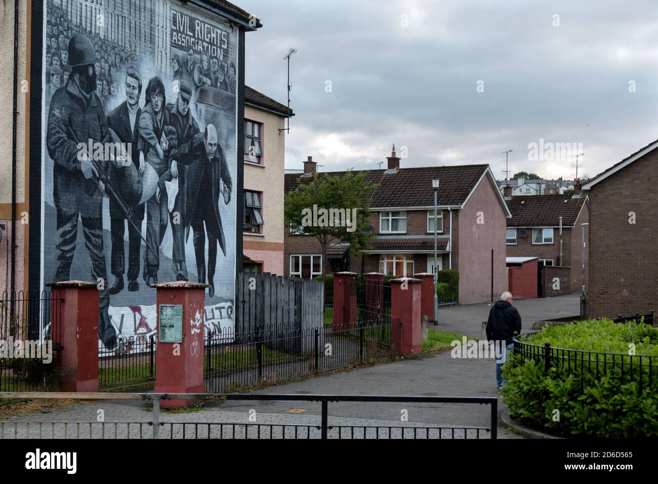 17.07.2019, Derry, Irlanda del Nord, Regno Unito - Murale cattolico nel distretto di Bogside, commemorando la lotta irlandese per la libertà contro il Foto Stock