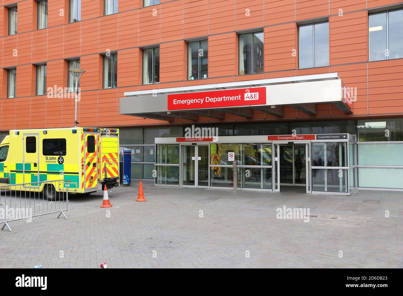 LONDRA, Regno Unito - 8 LUGLIO 2016: Pronto soccorso A&e del Royal London Hospital nel Regno Unito. RLH fa parte di Barts Health NHS Trust. Foto Stock