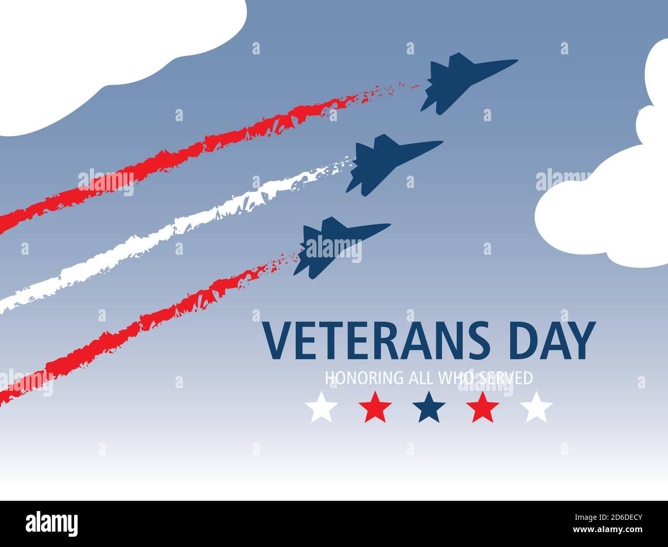 giornata felice veterani, aerei di volo celebrazione evento commemorativo illustrazione vettore Illustrazione Vettoriale